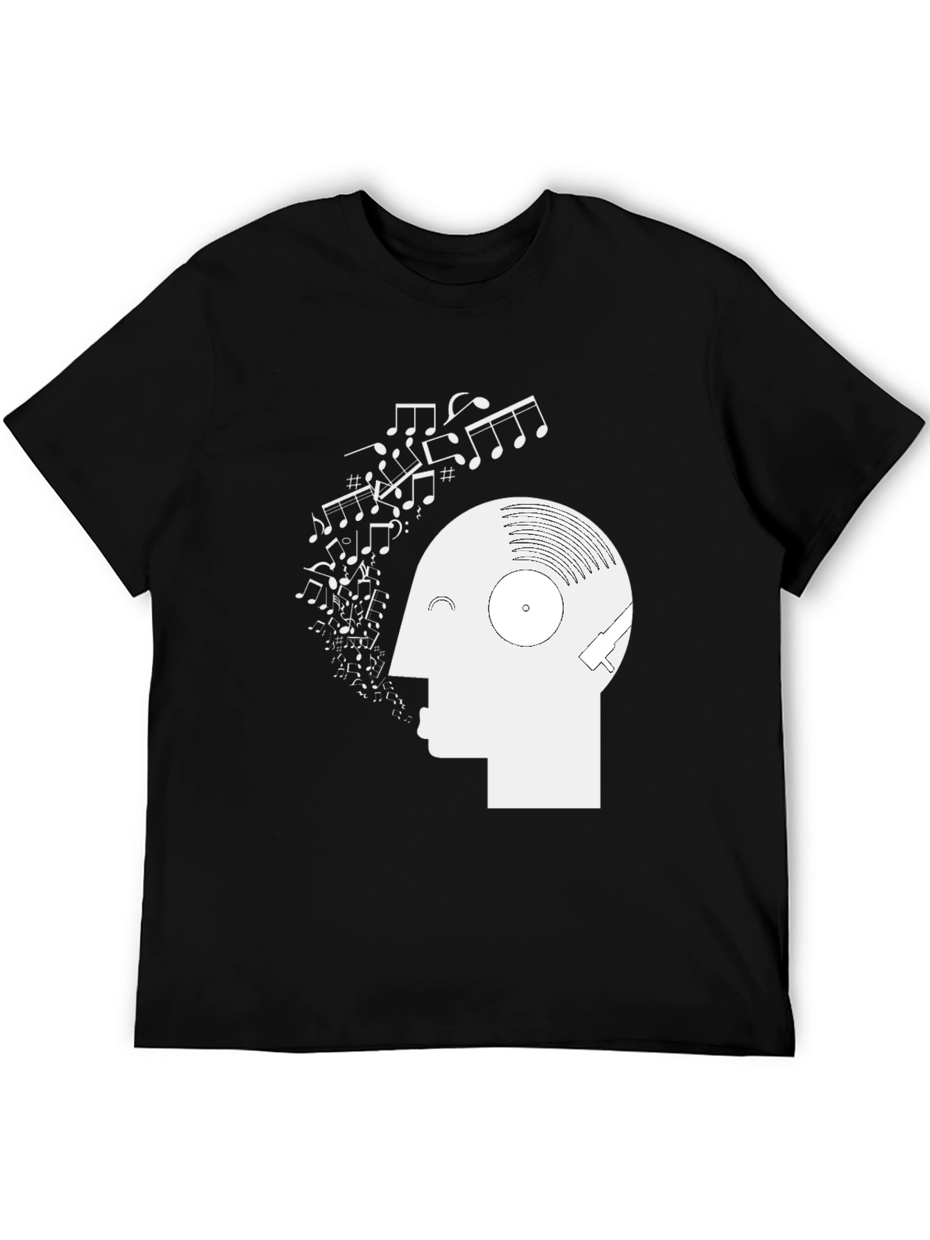 Black Musical Mind T-Shirt - Black Graphic Tee view 5