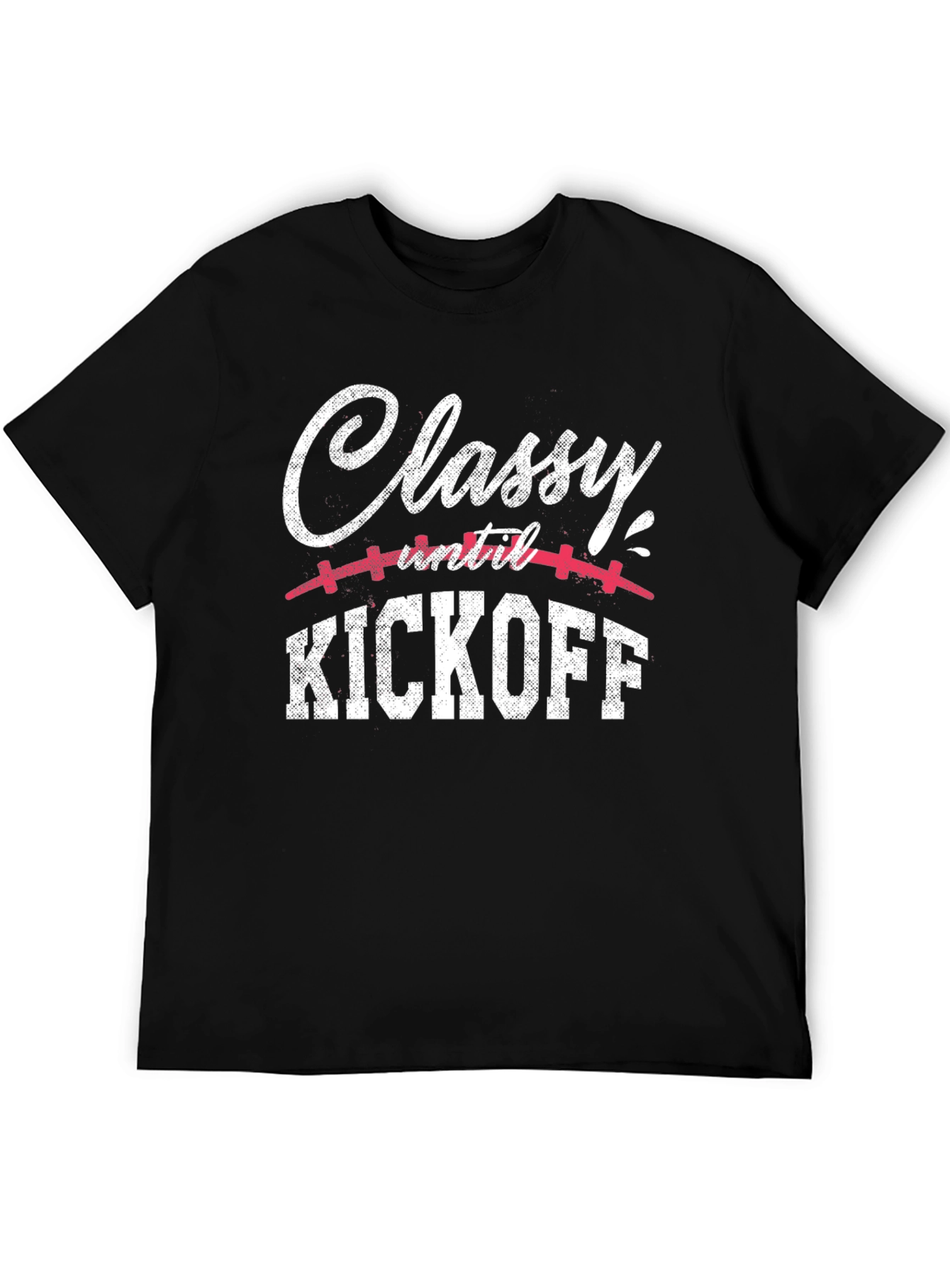 Black Classy Until Kickoff Football Graphic Tee view 5