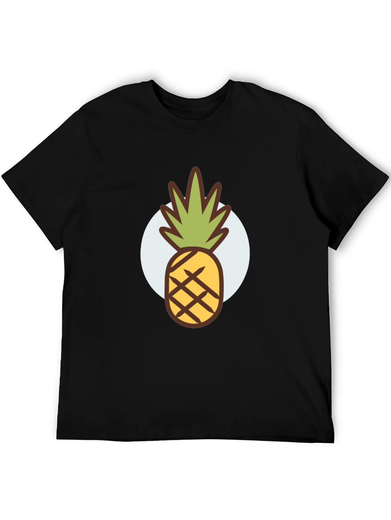 Black Pineapple Graphic Tee - Stylish Men's Black T-Shirt view 5