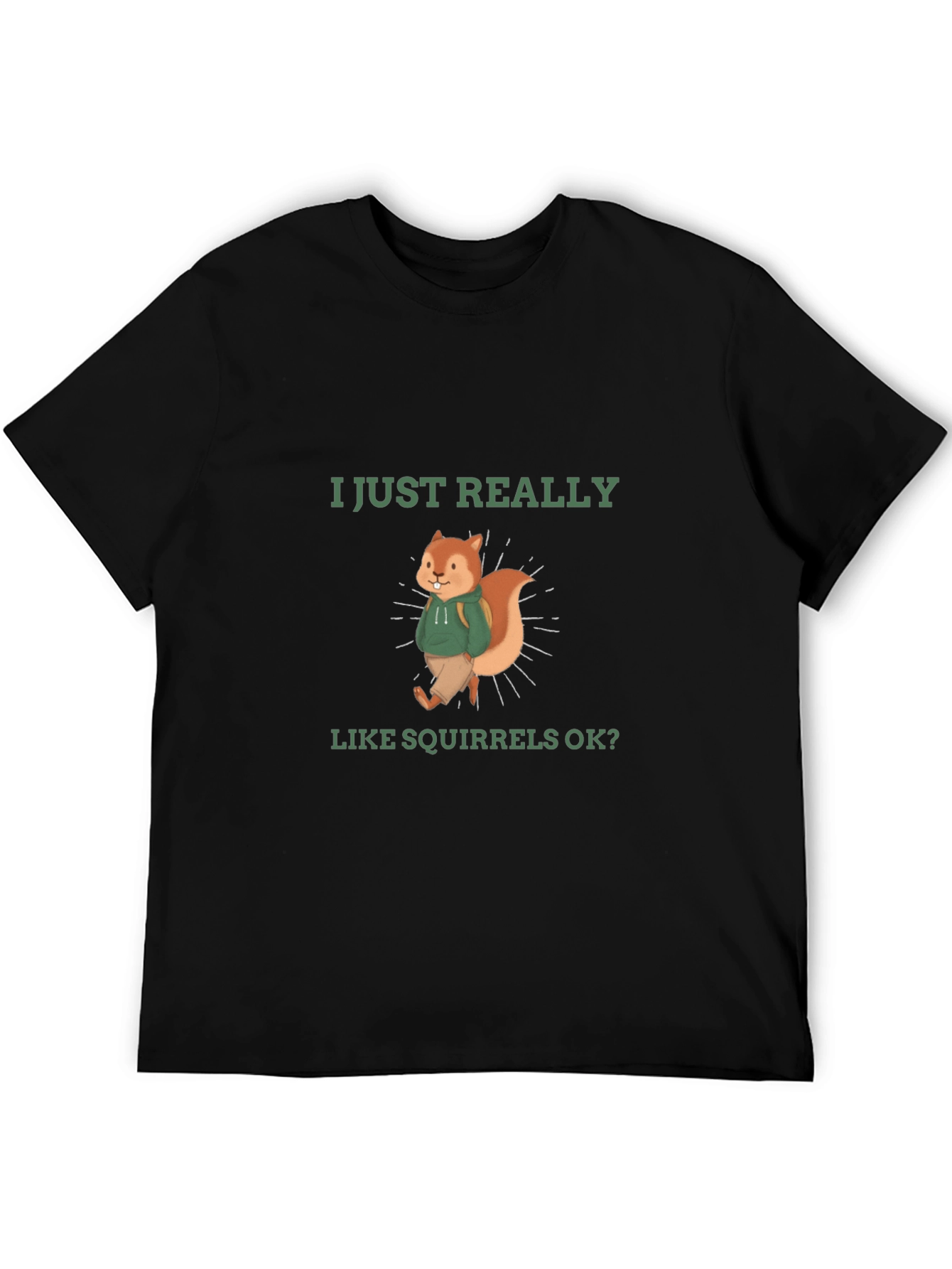 Black Squirrel Lover T-Shirt - Funny Cute Squirrel Design view 5