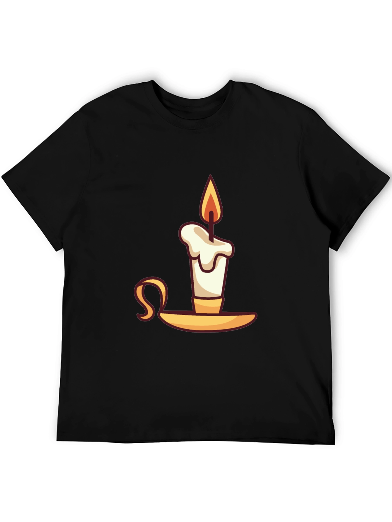 Black Novelty Candle Graphic T-Shirt view 5