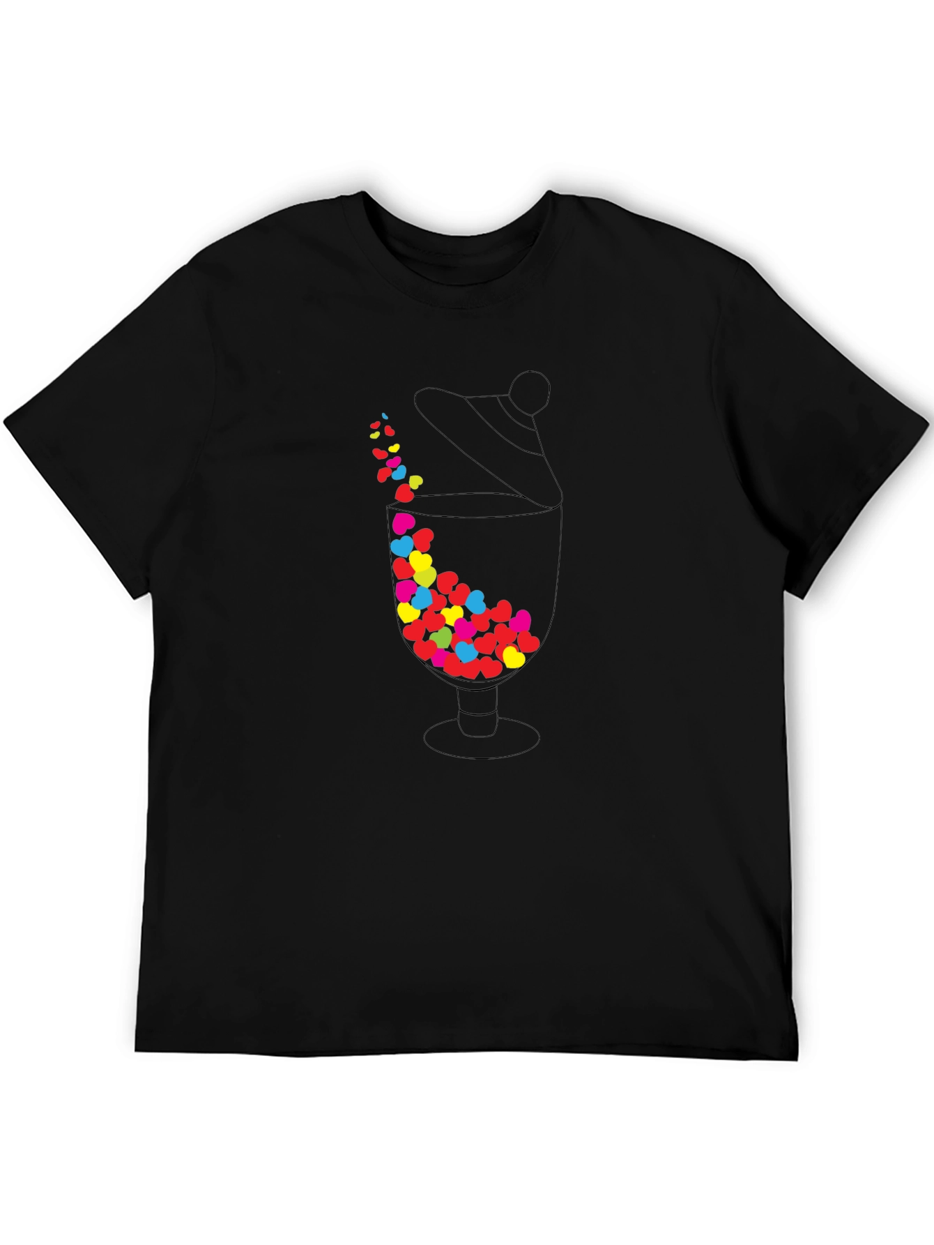 Black Heart Candy Jar Graphic Tee - Black view 5