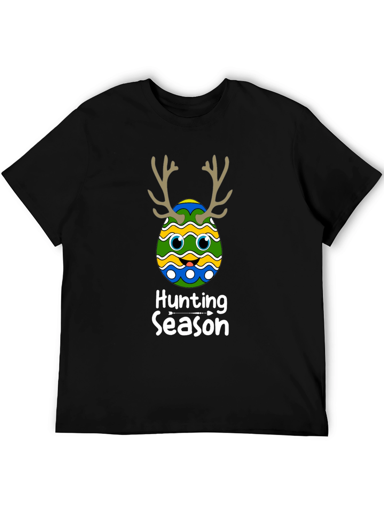 Camiseta Negra Divertida de Pascua para Caza
