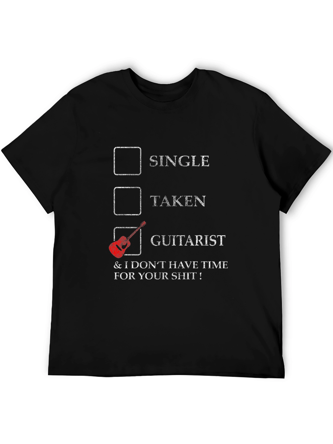 Black Guitarist T-Shirt - Single Taken Graphic Tee view 5