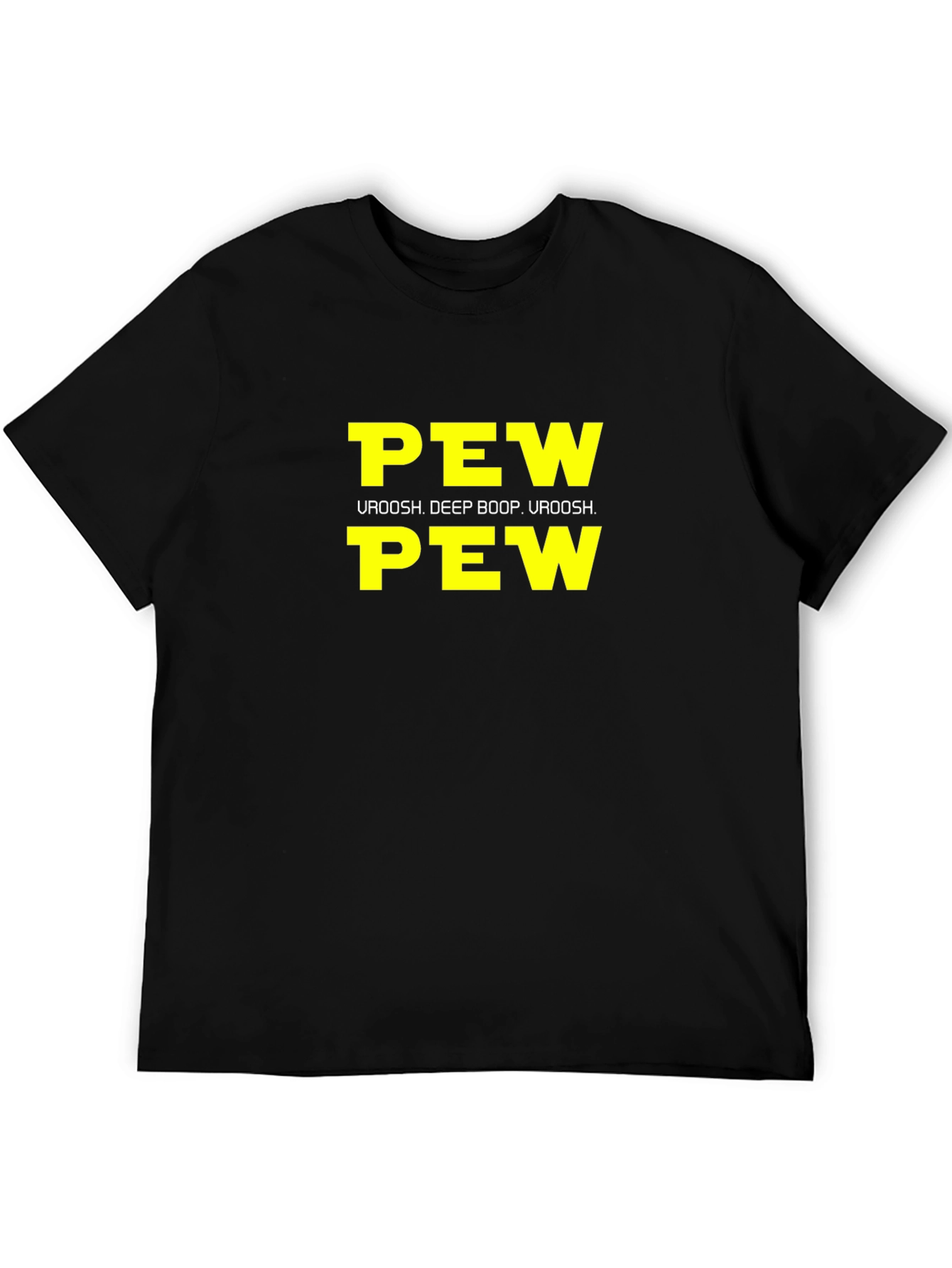Black Pew Pew Uroosh Graphic T-Shirt - Black view 5