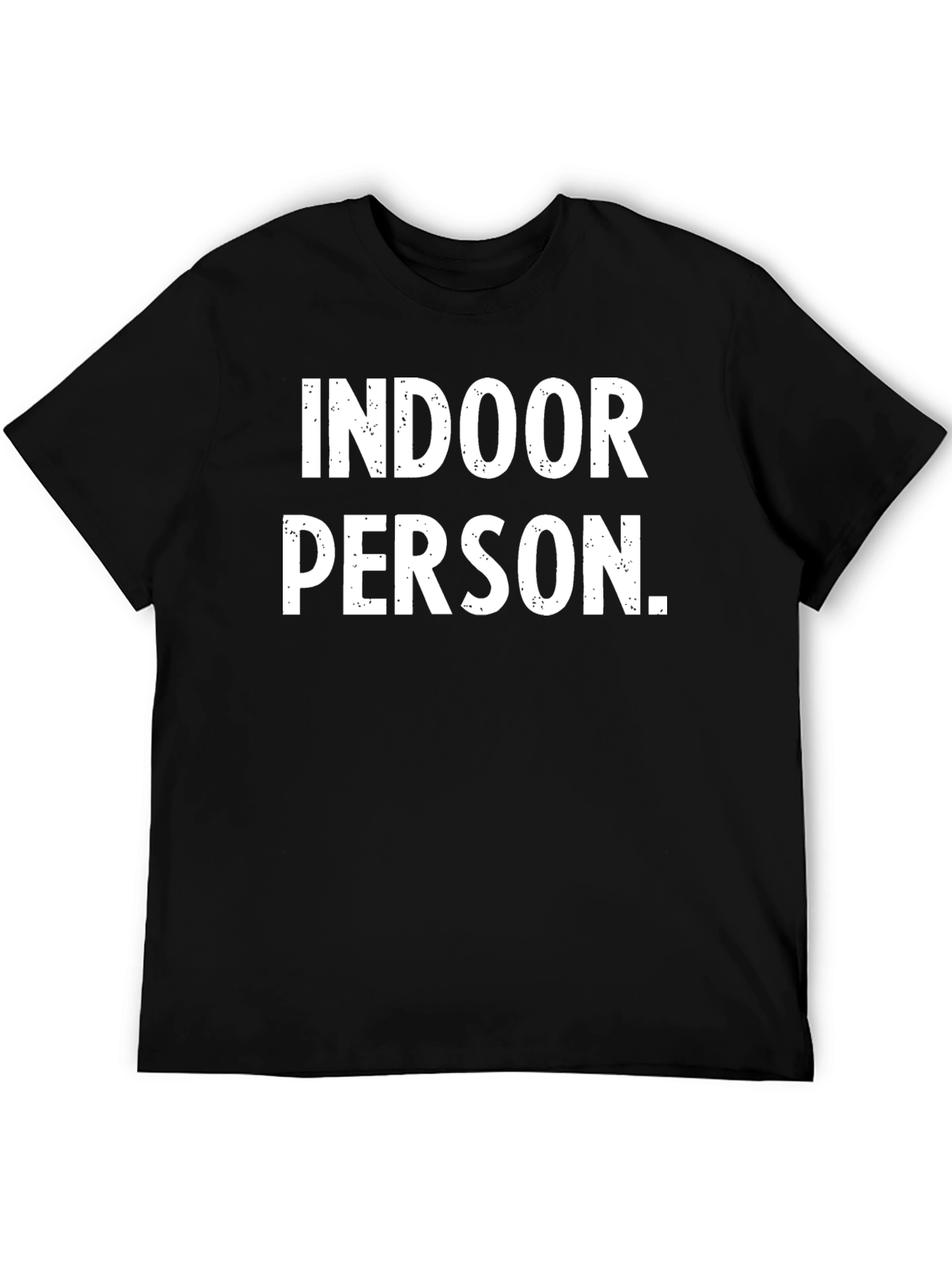 Black Indoor Person Graphic Tee - Black Cotton Casual Shirt view 5