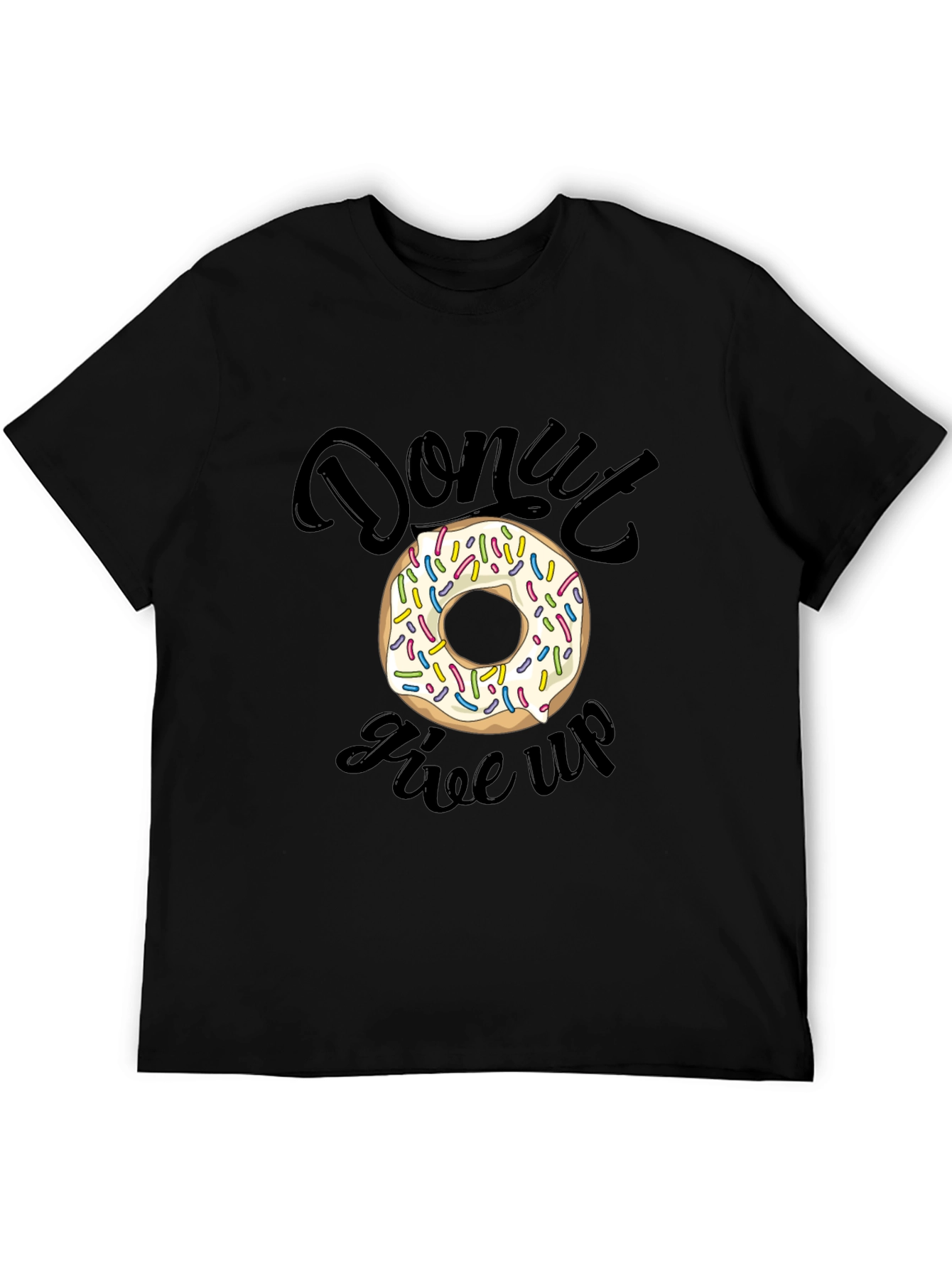 Black Donut Give Up Graphic Tee - Unisex T-Shirt view 5