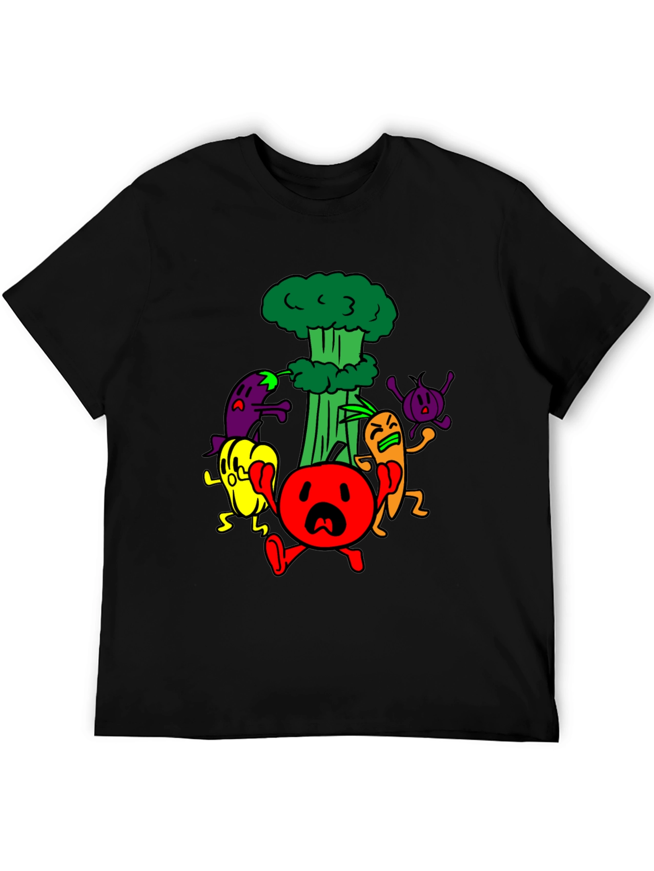Cartoon Vegetable Panic T-Shirt - 5