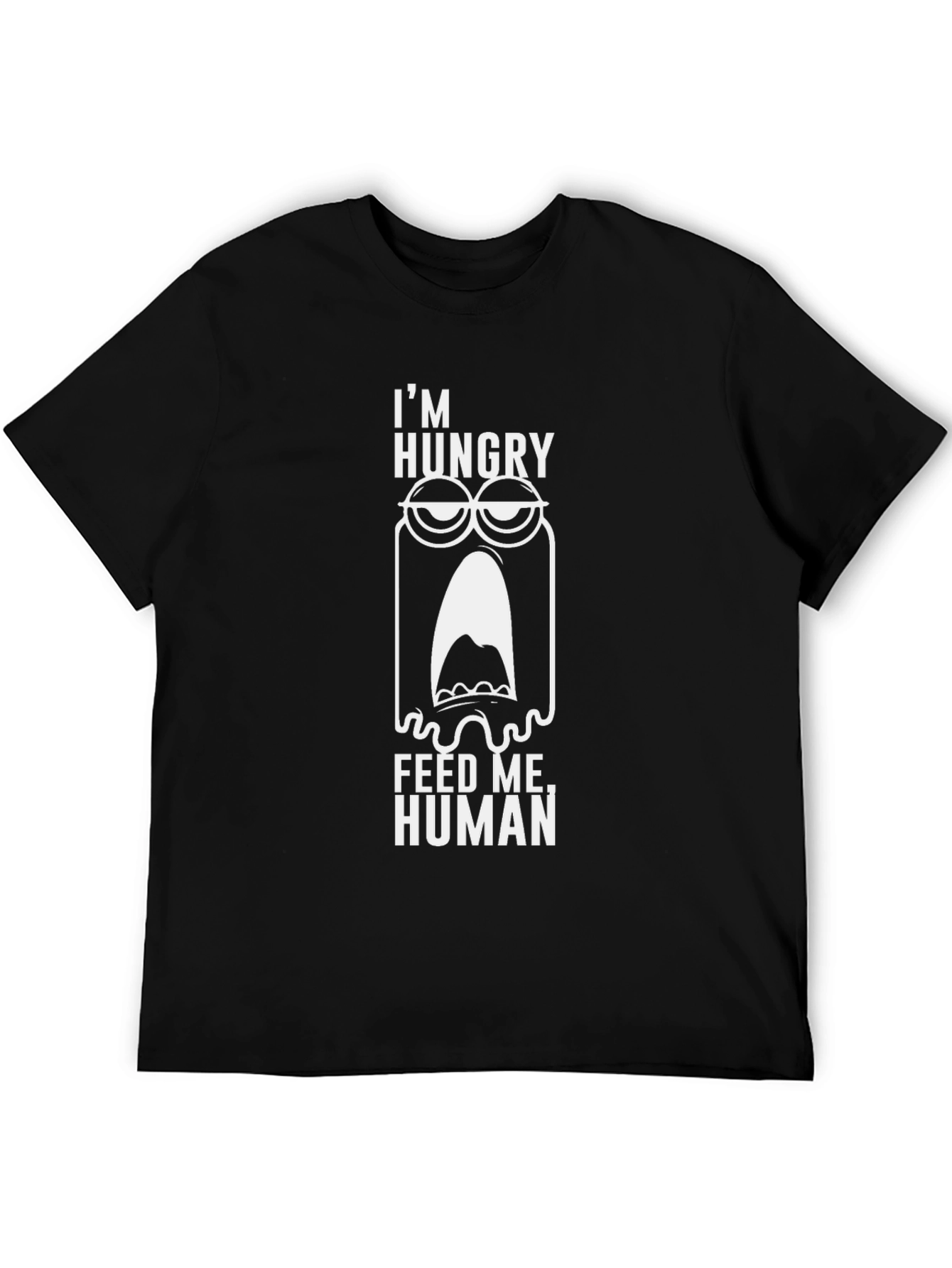 Black I'm Hungry Feed Me Human Graphic Tee view 5
