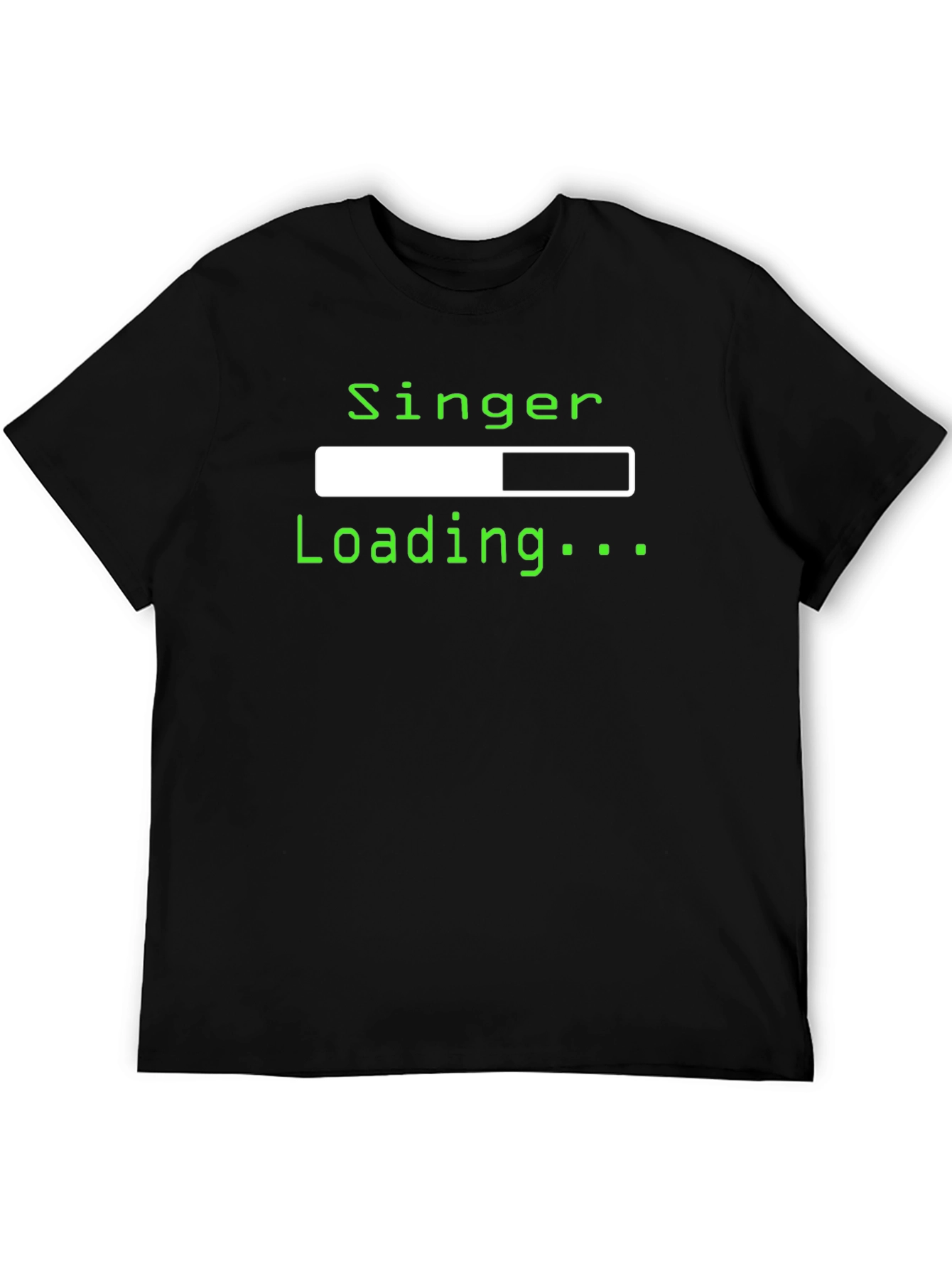 Black Singer Loading T-Shirt - Music Lover Tee view 5