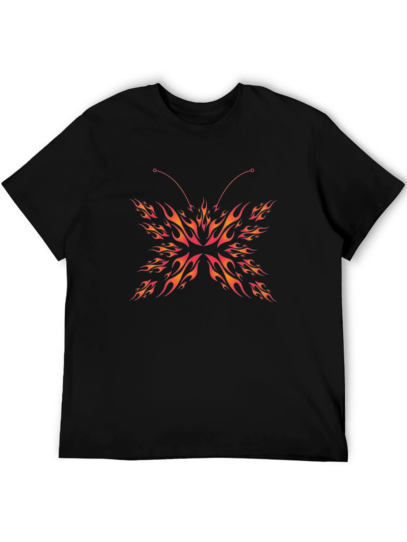 Black Fiery Butterfly Graphic Tee view 5