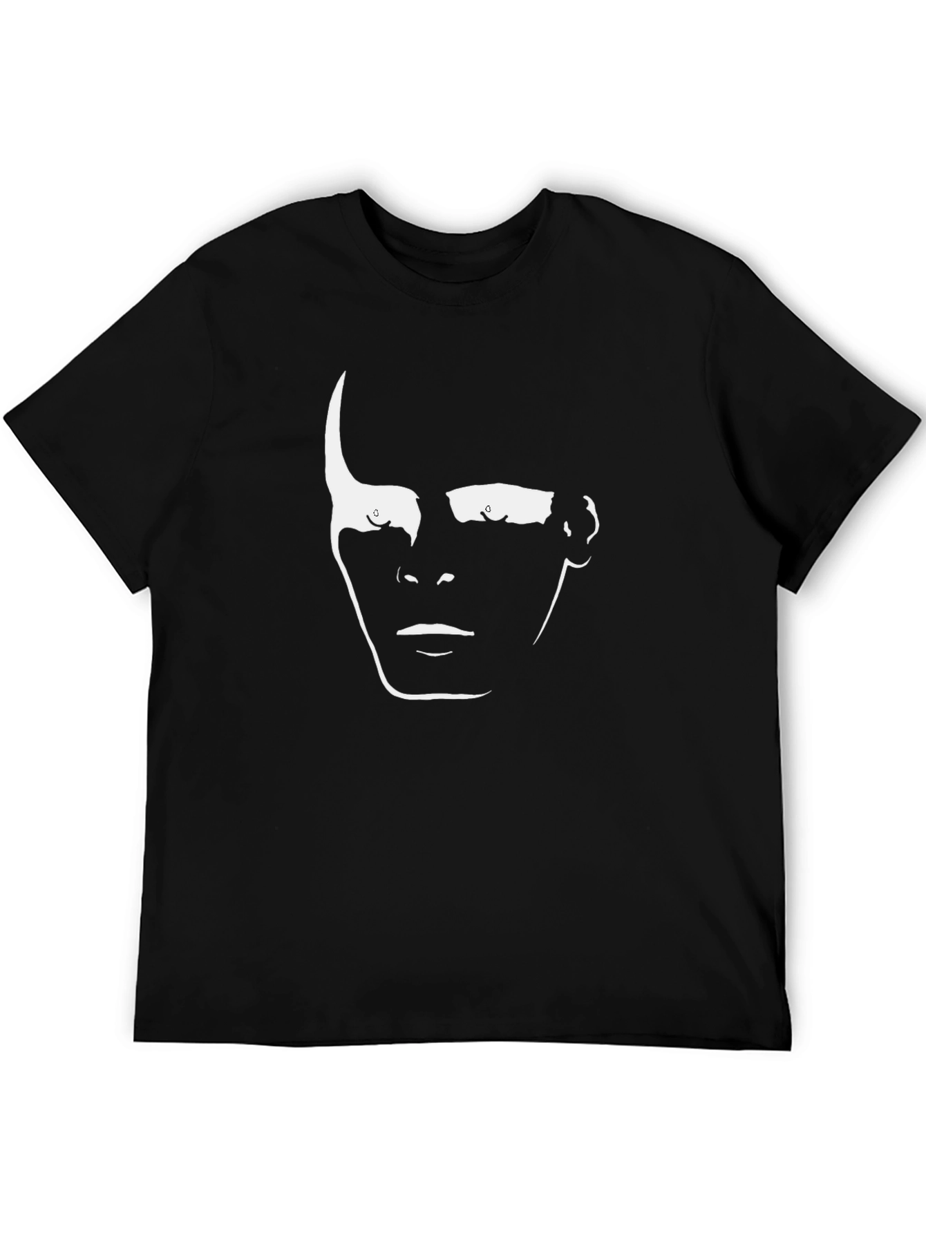 Black Abstract Face Graphic Black T-Shirt view 5