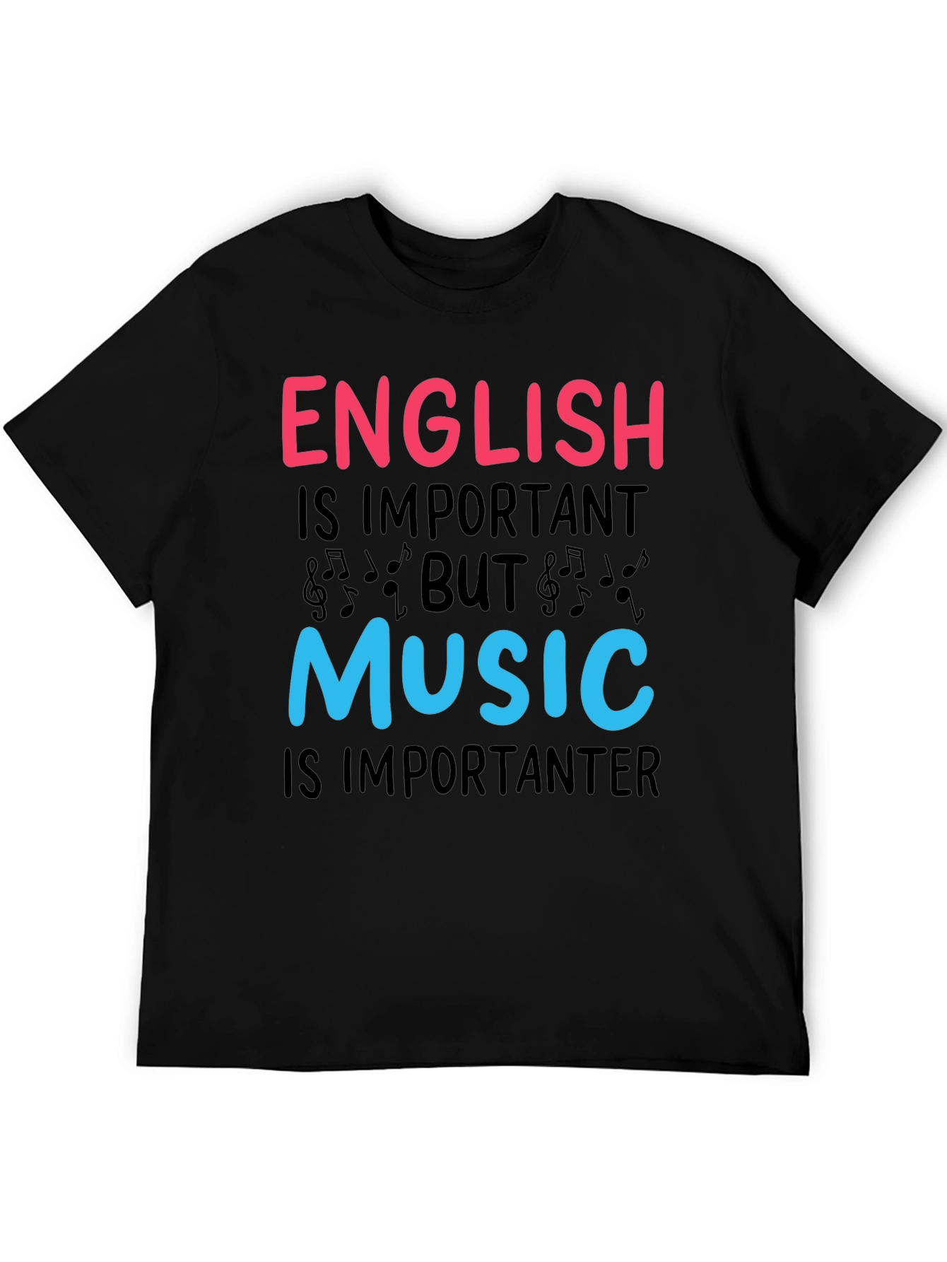 Black English vs Music T-Shirt - Importanter Funny Tee view 5