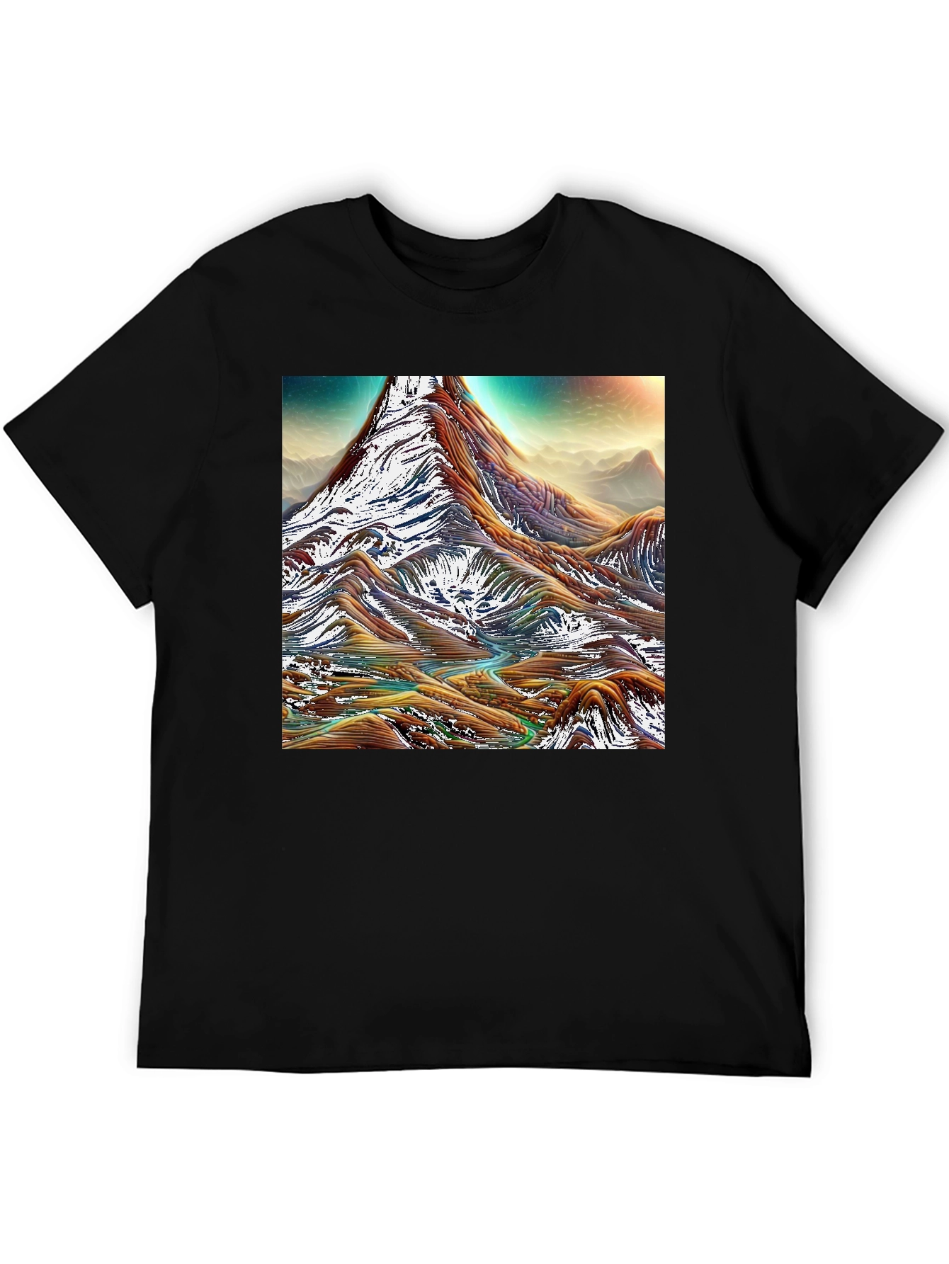 Black Mountain Range Graphic Tee - Black Cotton Comfort view 5