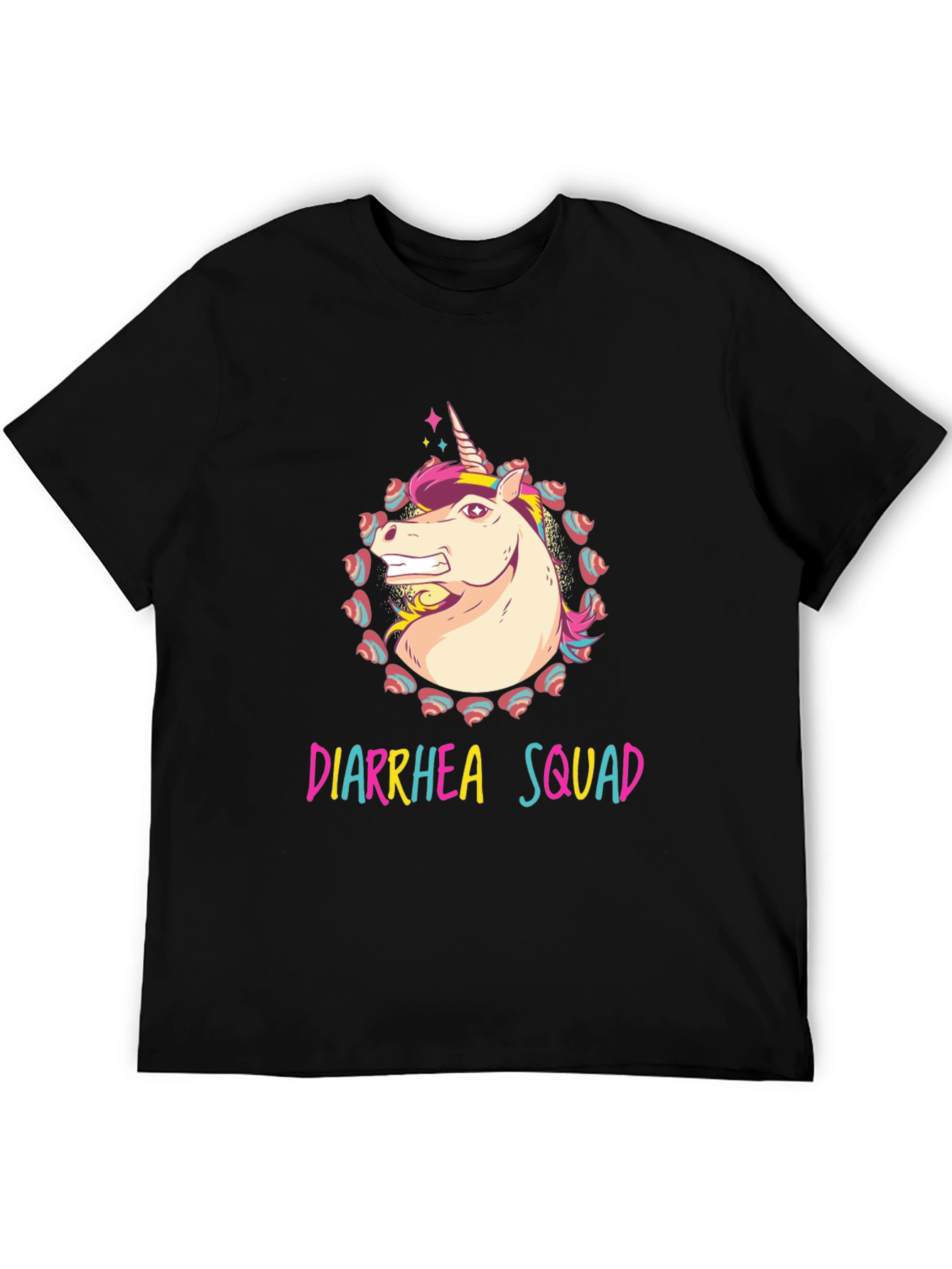 Black Diarrhea Squad Unicorn Graphic Tee view 5