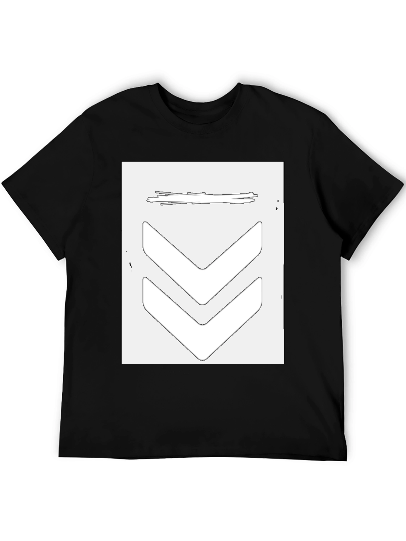 Black Stylish Black Graphic Tee - Arrow Design view 5