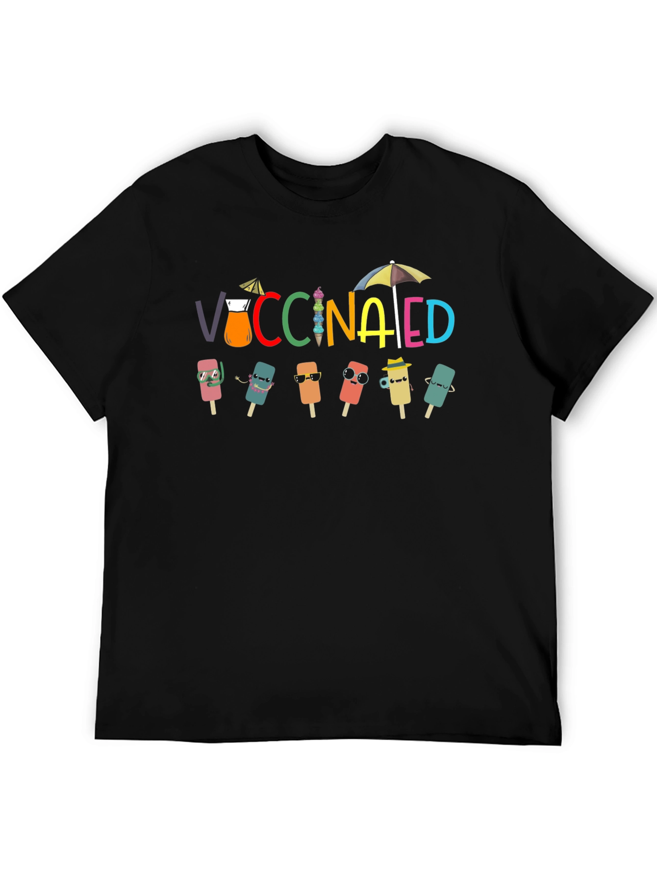 Black Vaccinated Popsicle Summer T-Shirt view 5
