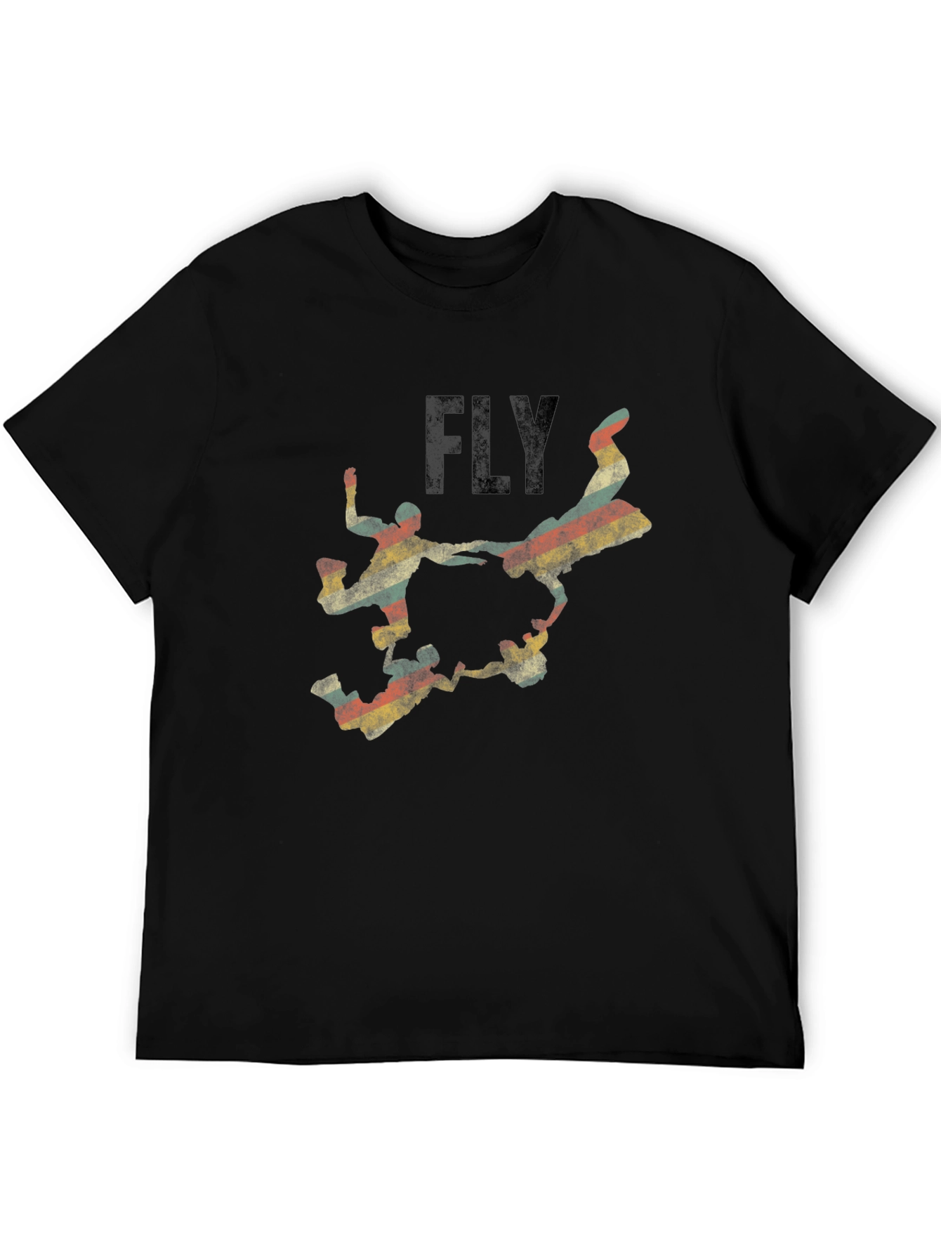 Black Vintage Skydive Graphic Black T-Shirt view 5