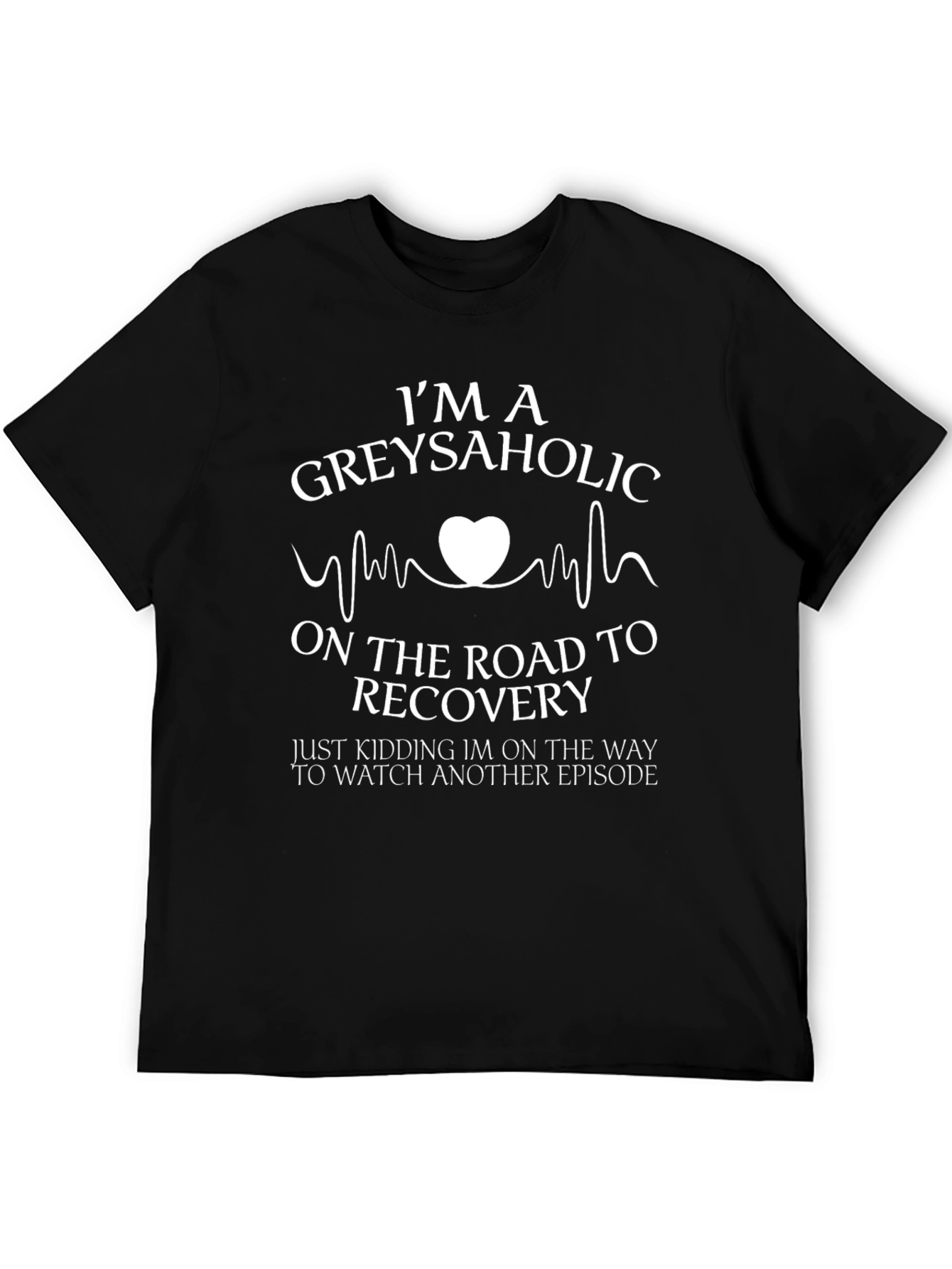 Black Greysaholic T-Shirt - Funny TV Show Fan Tee view 5