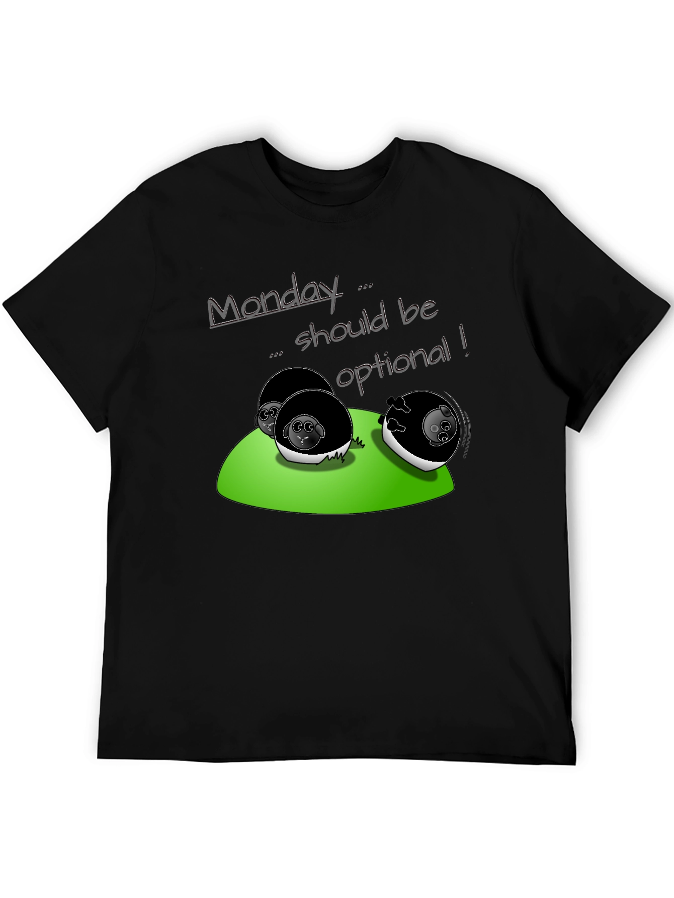 Black Monday Should Be Optional T-Shirt - Fun & Casual Tee view 5