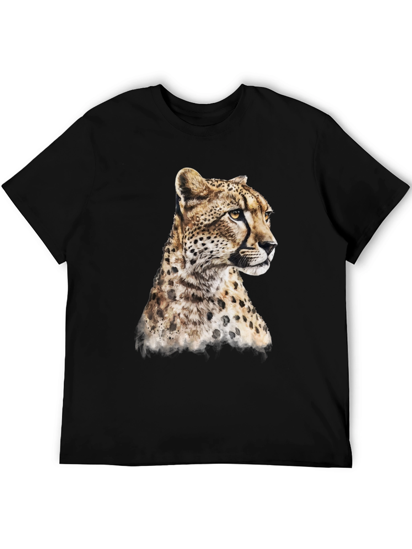 Black Cheetah Print Black T-Shirt view 5