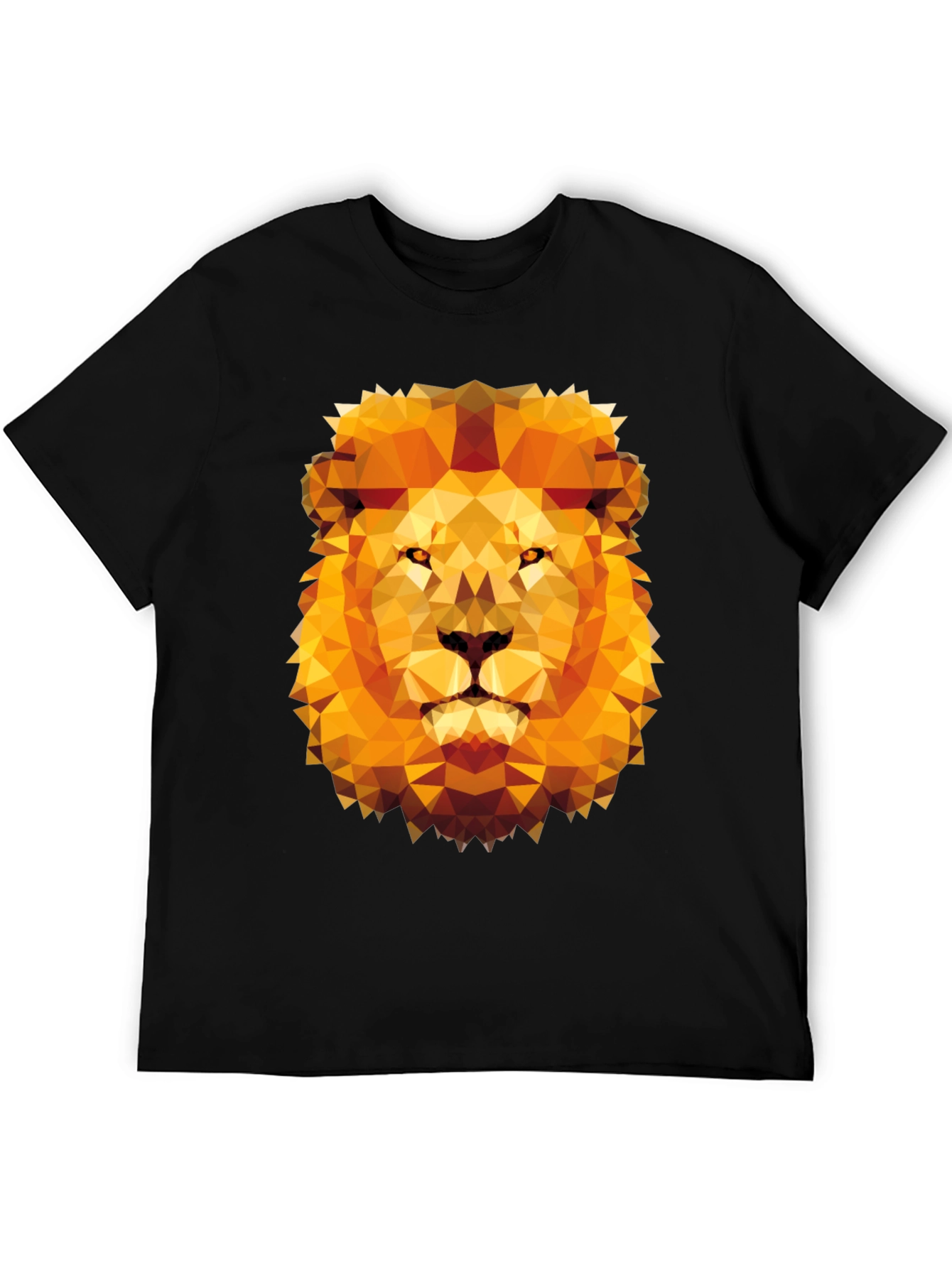 Black Geometric Lion Graphic Tee - Modern Style view 5