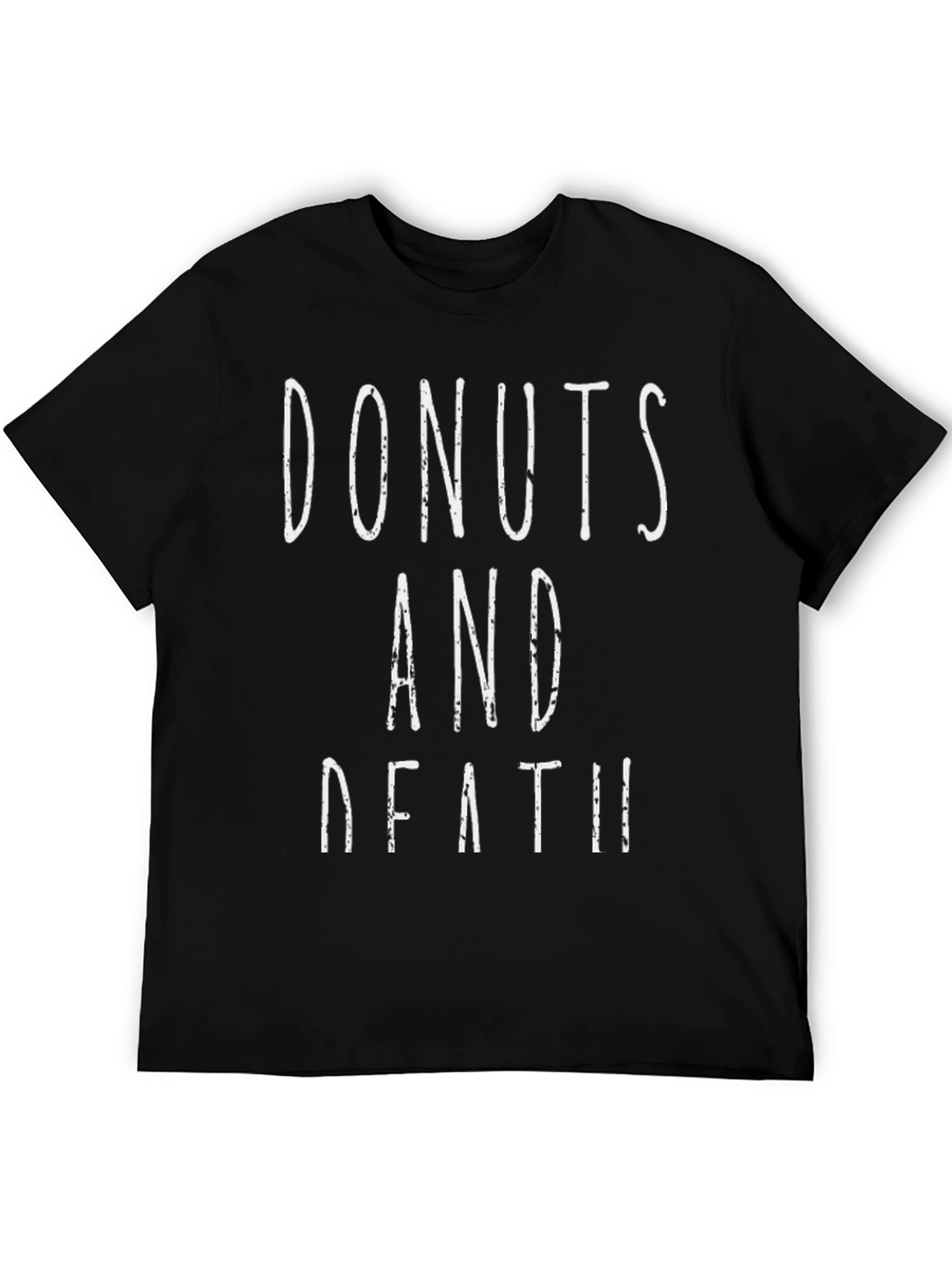 Black Donuts And Death Graphic Tee - Casual Cotton T-Shirt view 5