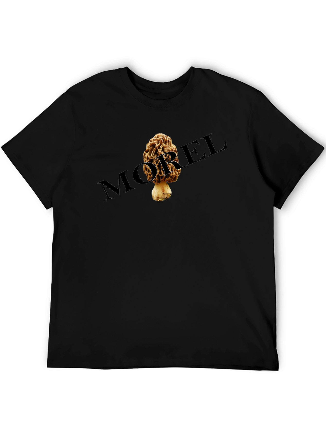 Black Morel Mushroom Graphic Tee - Black Unisex T-Shirt view 5