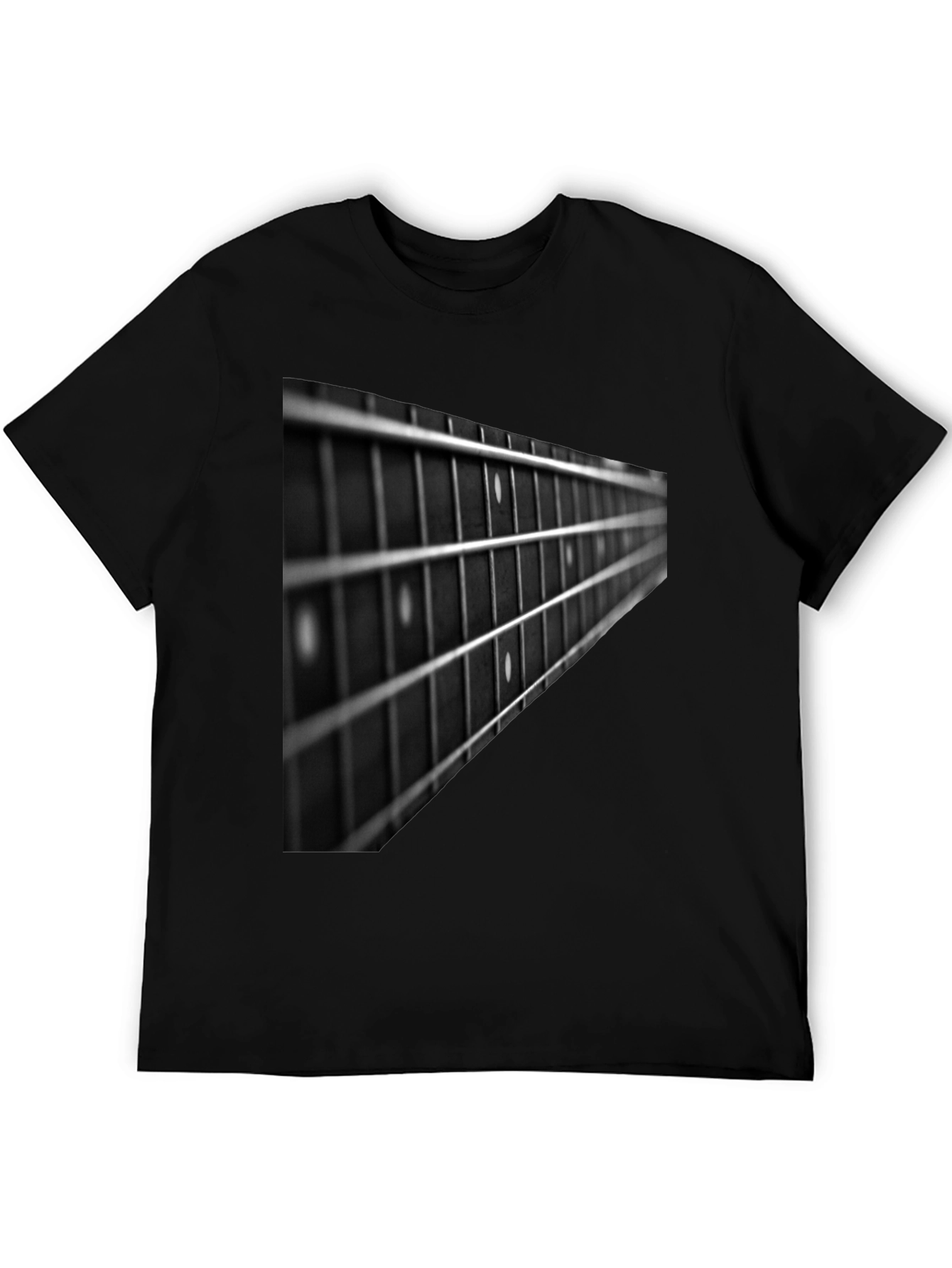 Black Guitar Fretboard Graphic Tee - Black view 5