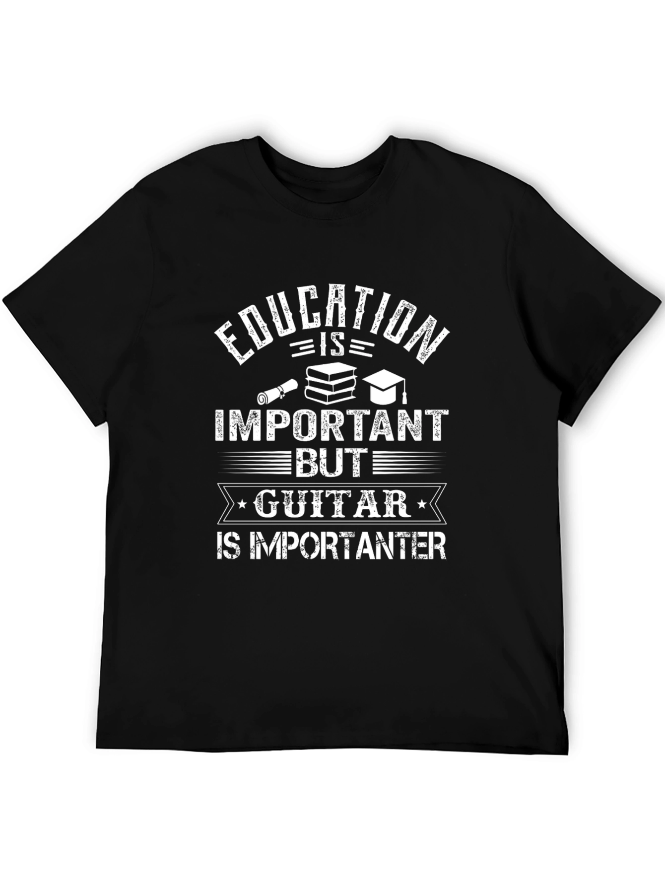 Black Education vs Guitar Tee - Funny Musician T-Shirt view 5