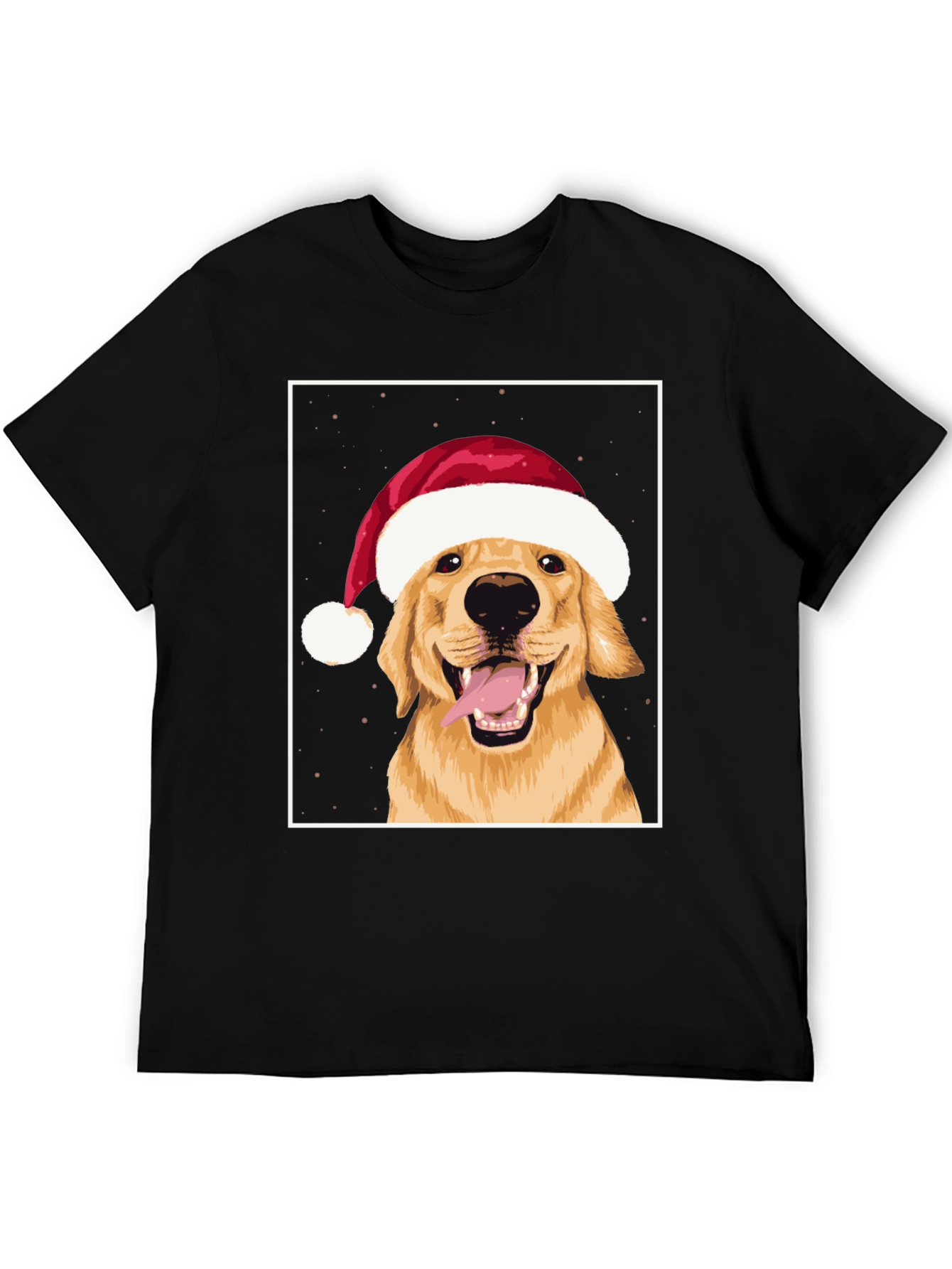 Black Dog in Santa Hat Graphic Tee - Holiday Cheer! view 5