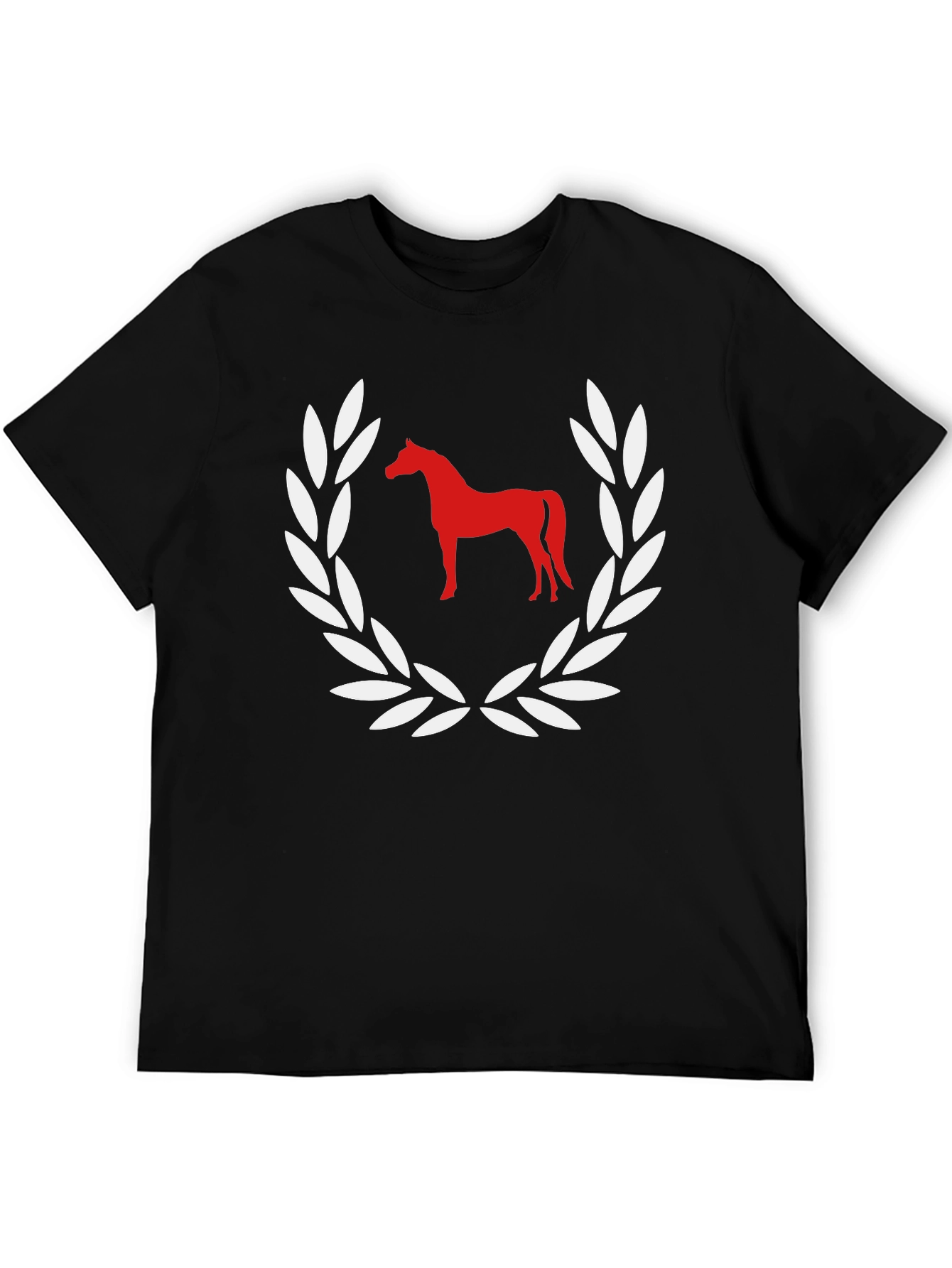 Black Horse Laurel Wreath Graphic Tee - Stylish Casual Shirt view 5