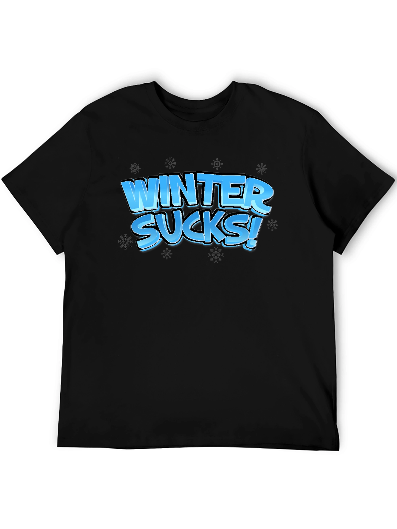 Black Winter Sucks Black T-Shirt view 5