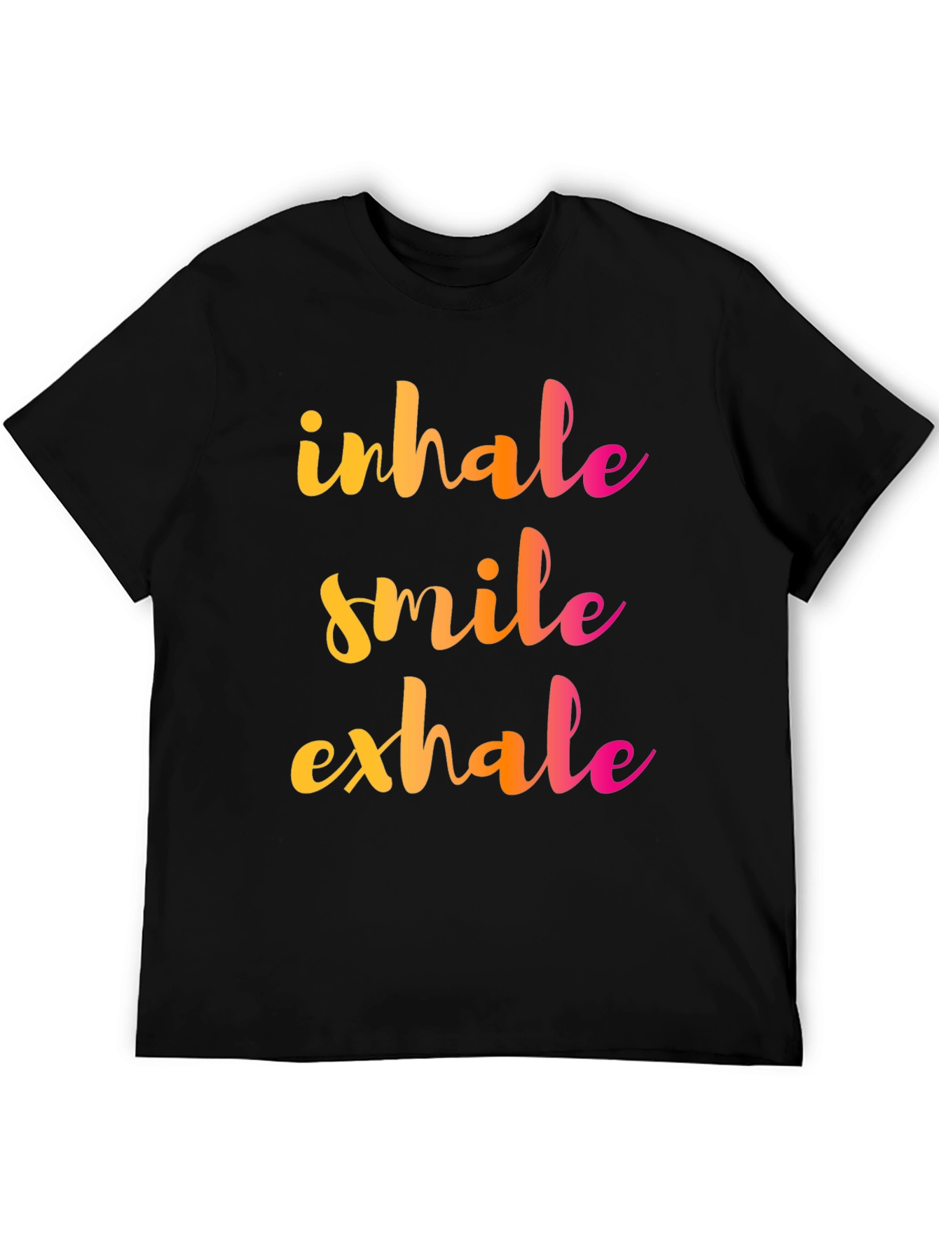 Black Inhale Smile Exhale Graphic Tee - Positive Vibes Shirt view 5