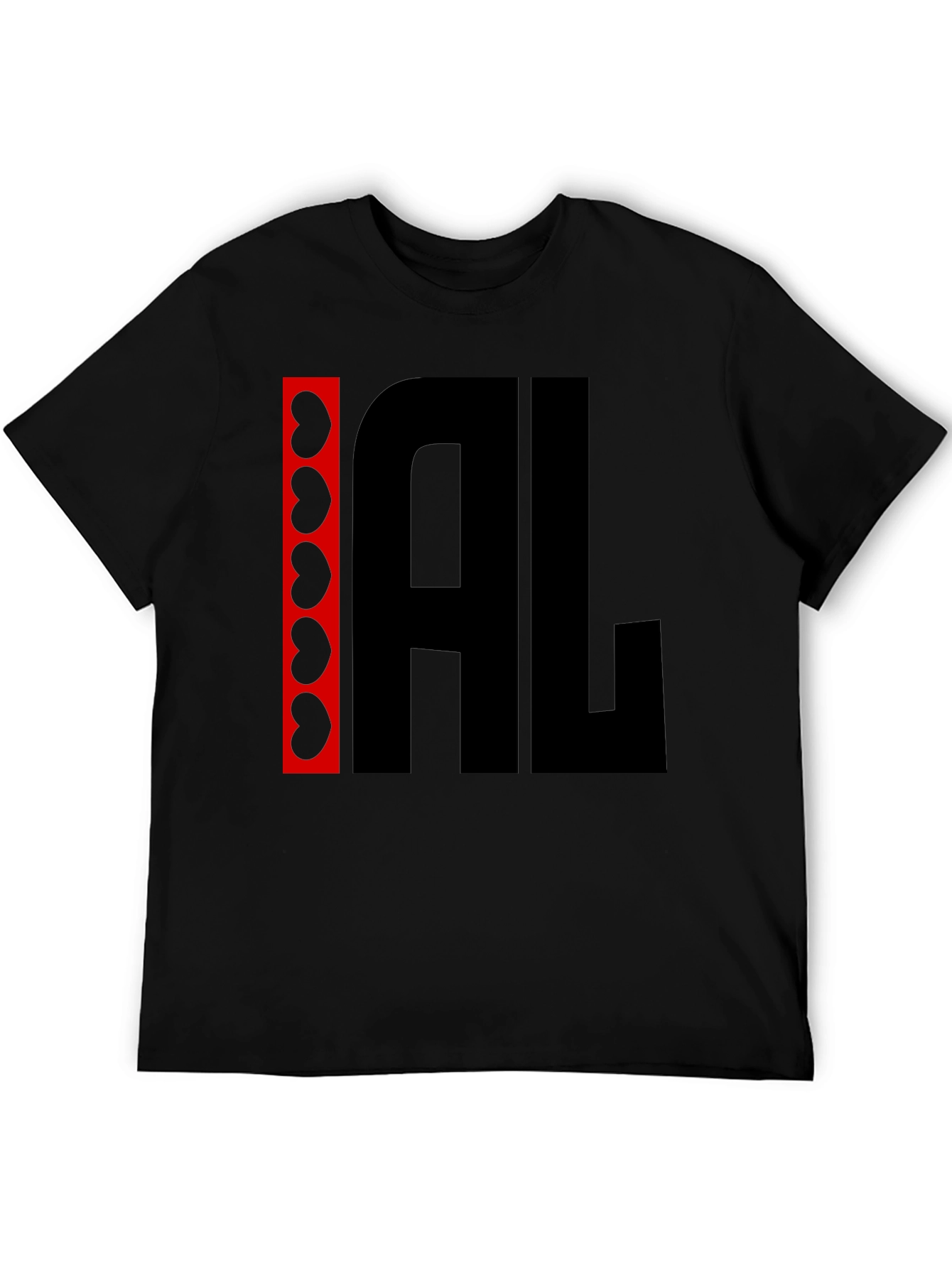 Black I Heart AL Graphic Tee - Black Cotton Shirt view 5
