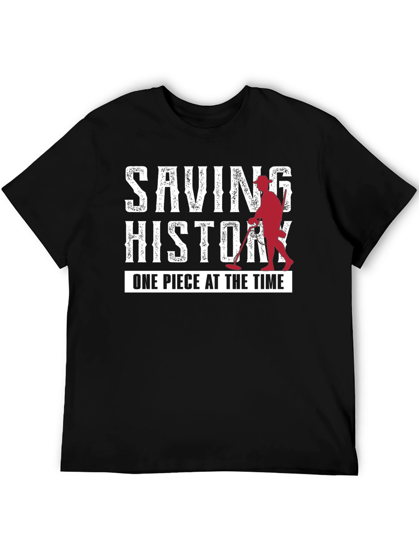 Black Saving History Metal Detecting T-Shirt view 5