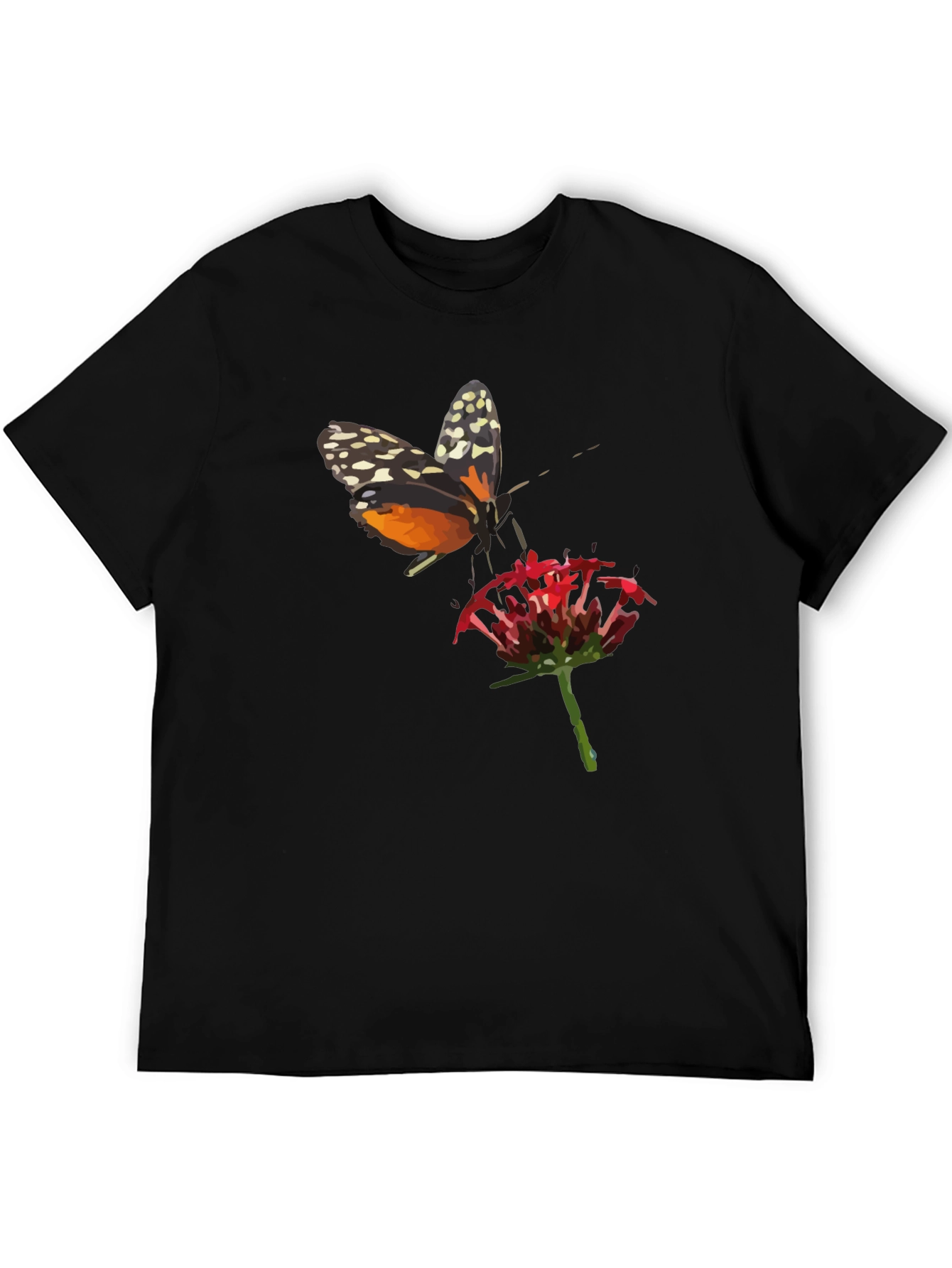 Black Butterfly Graphic T-Shirt - Stylish Men's Black Tee view 5