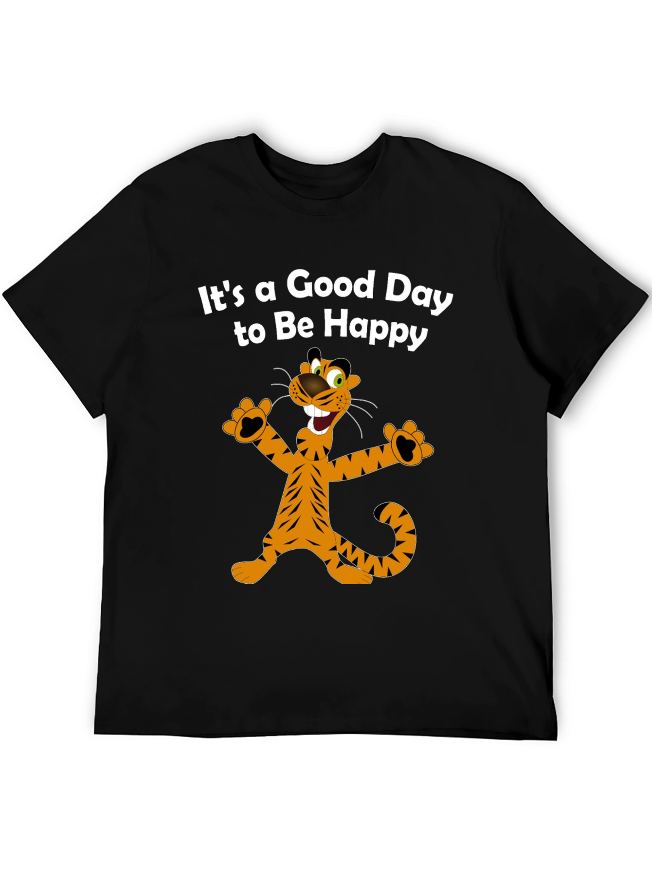 Black Happy Tiger Graphic Tee - It's a Good Day view 5