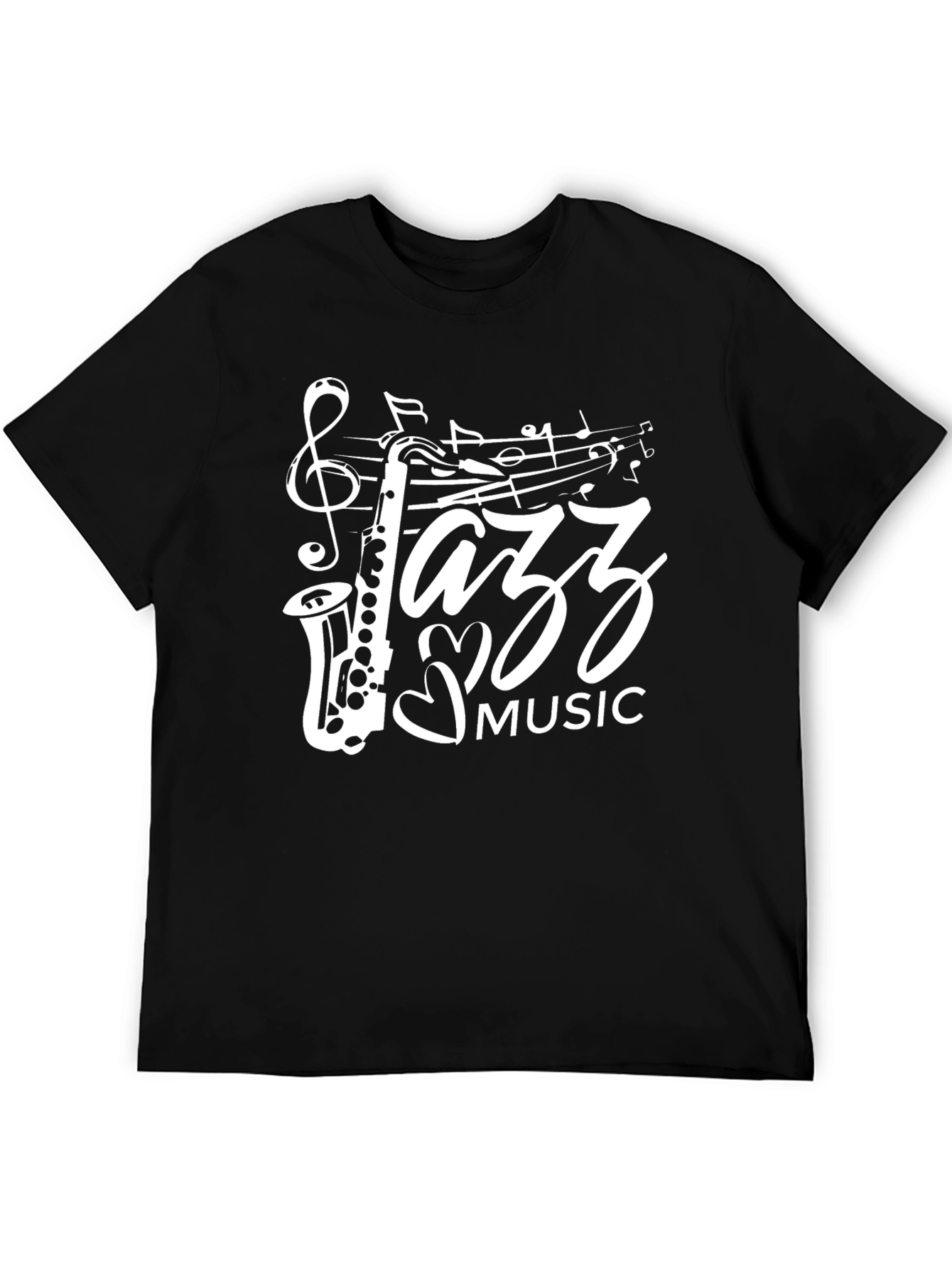 Black Jazz Music Saxophone Graphic T-Shirt view 5