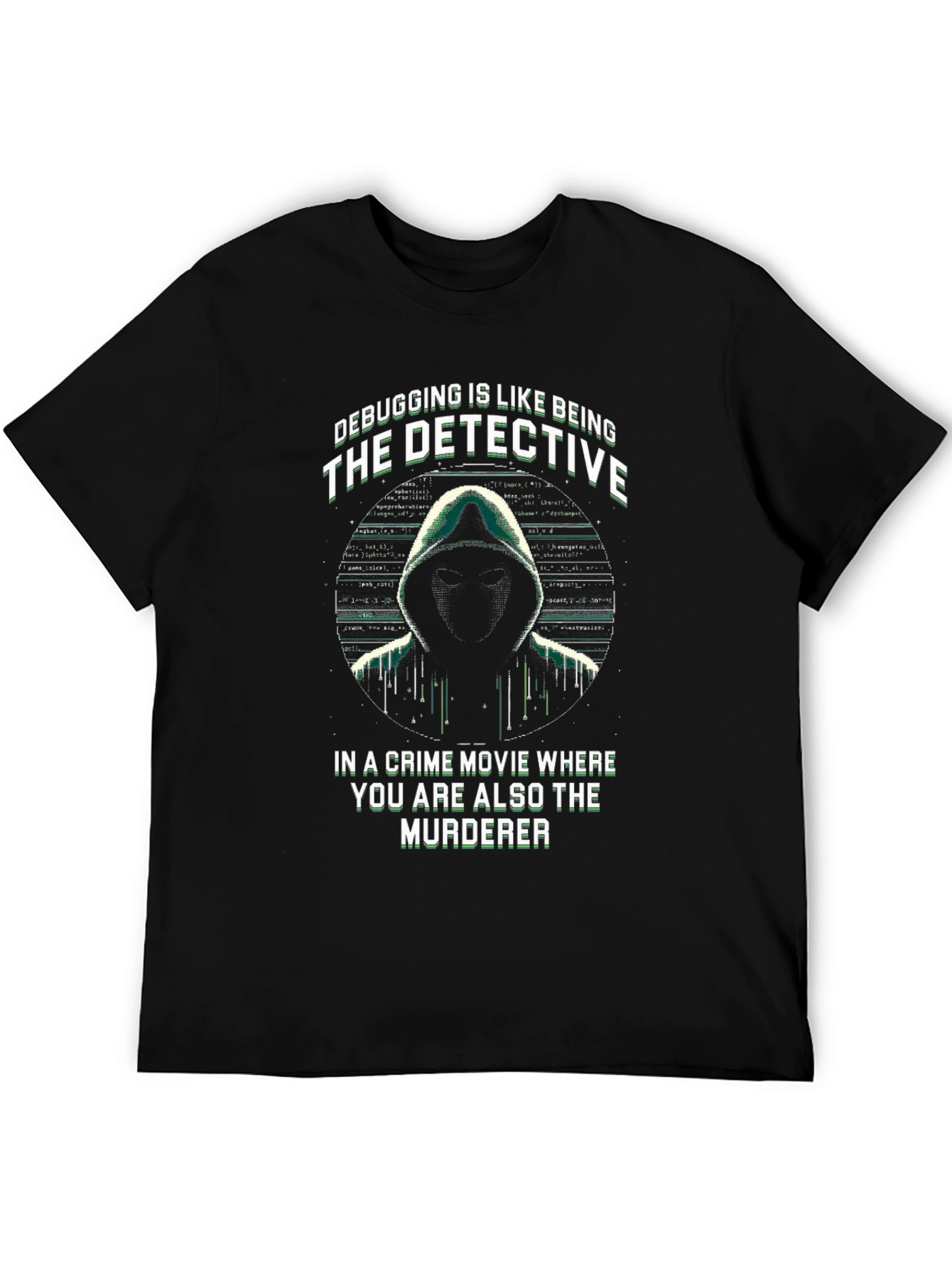 Black Debugging Detective T-Shirt - Programmer Humor Tee view 5