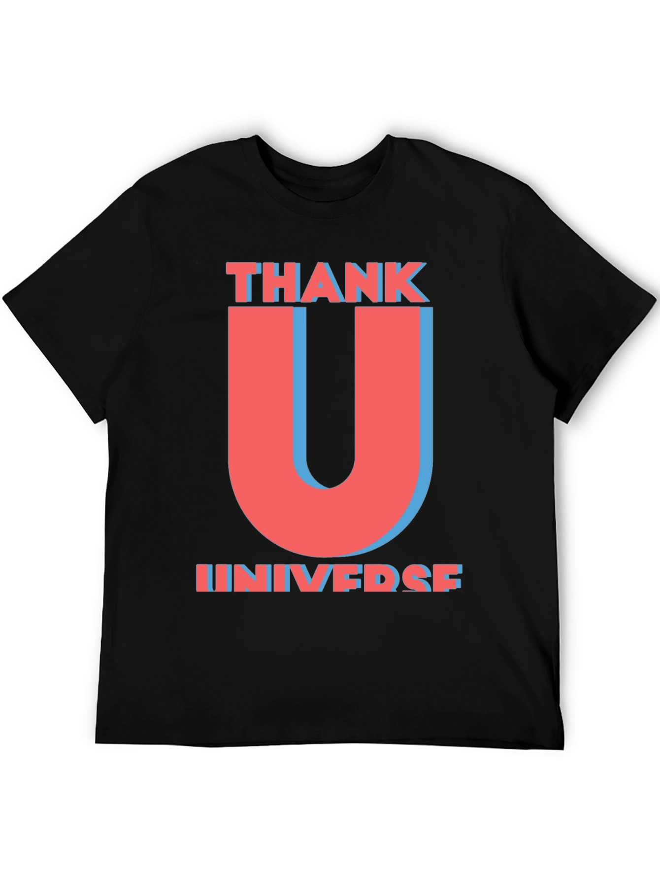 Black Thank U Universe Graphic T-Shirt - Trendy Black Tee view 5
