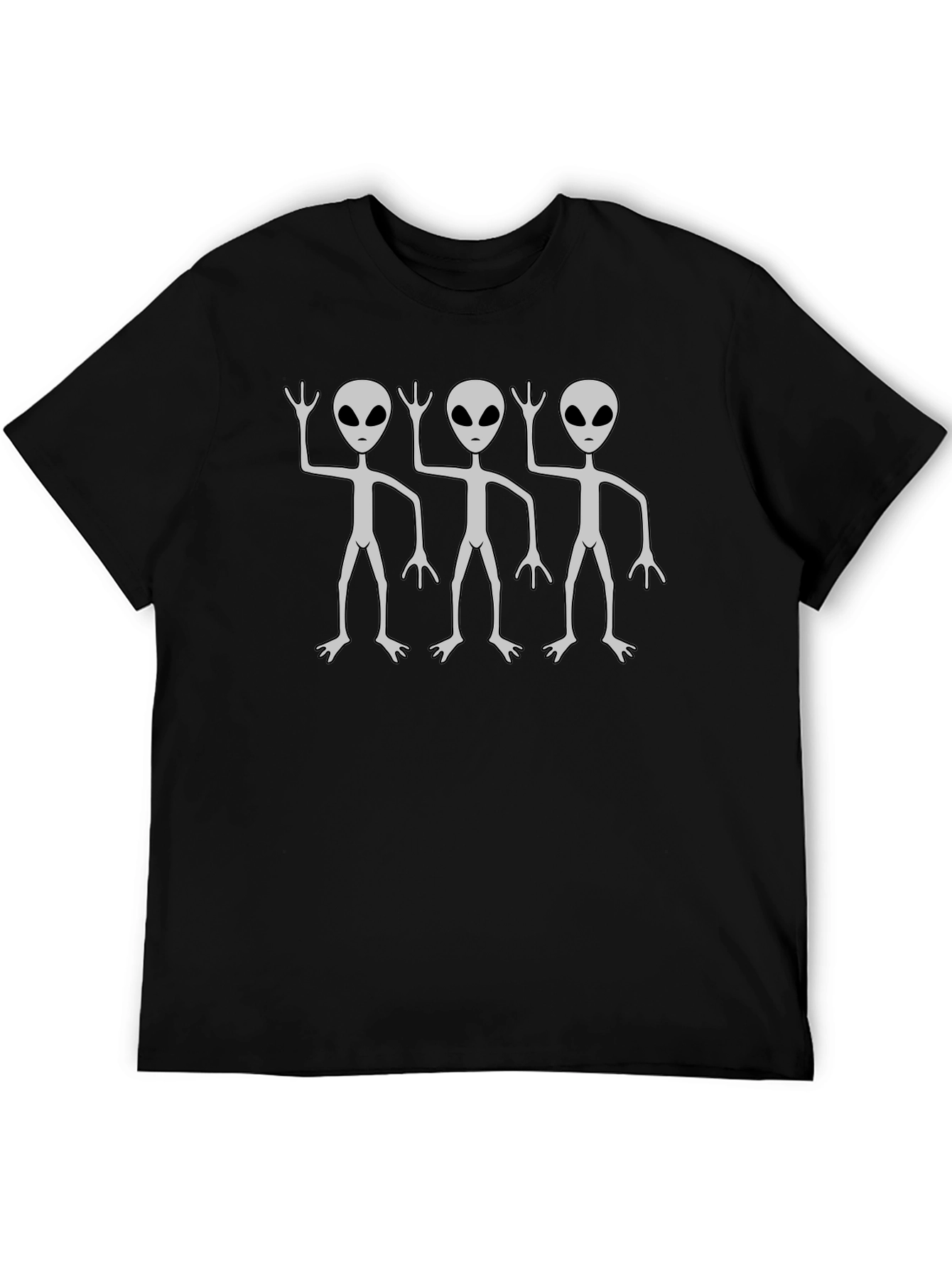 Black Alien Graphic Tee - Black Cotton T-Shirt view 5
