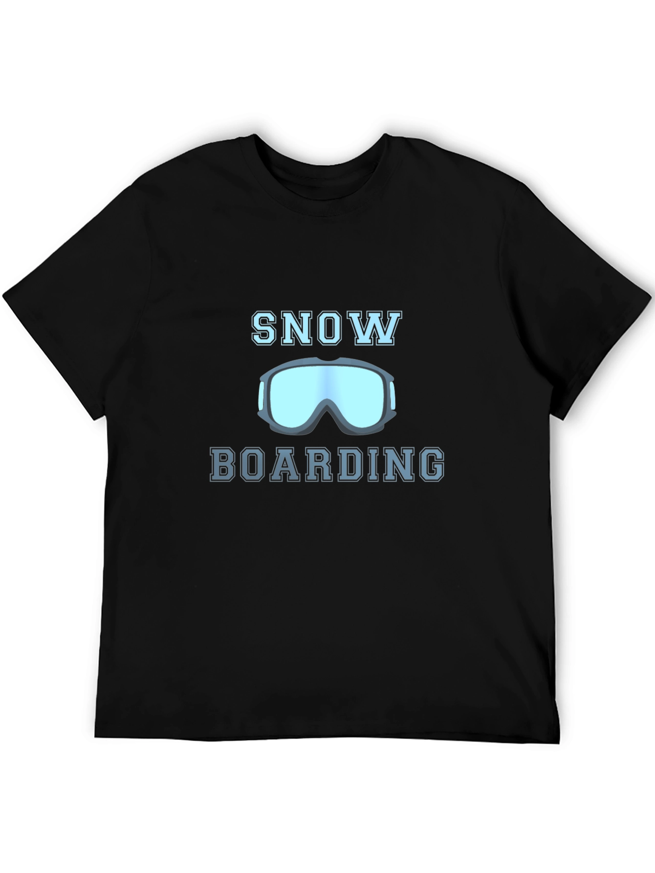 Black Snowboarding Graphic Tee - Black Cotton Blend Shirt view 5