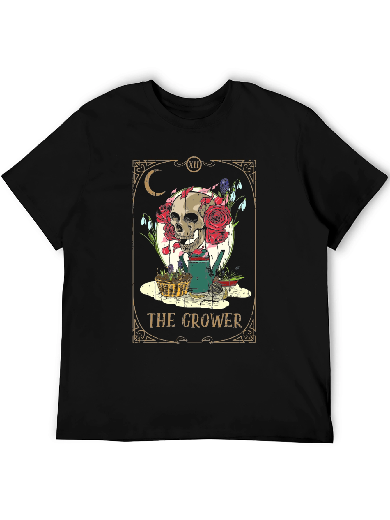 Black The Grower Tarot Card T-Shirt view 5