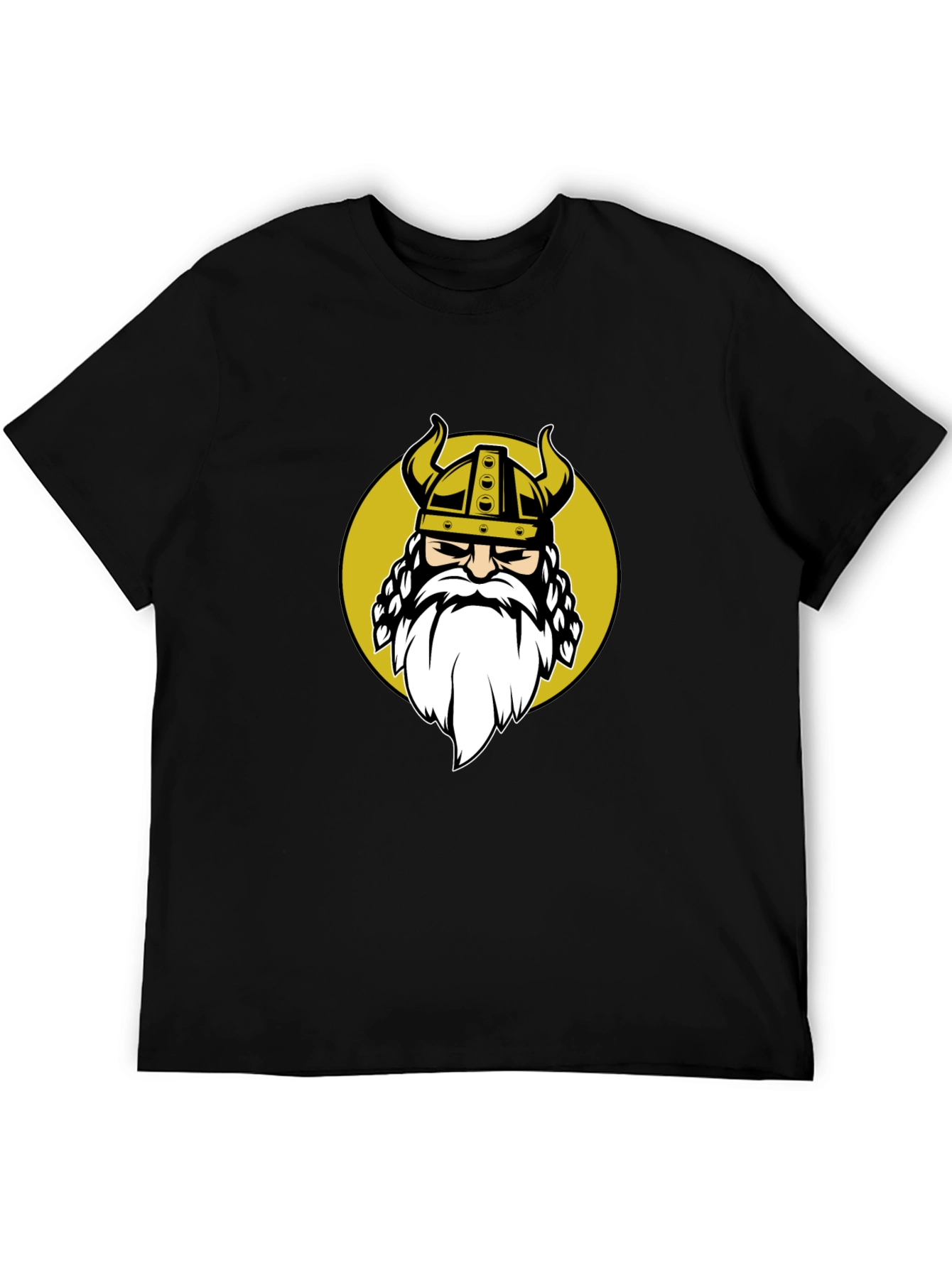 Black Viking Warrior Graphic Tee - Black Cotton Blend Shirt view 5