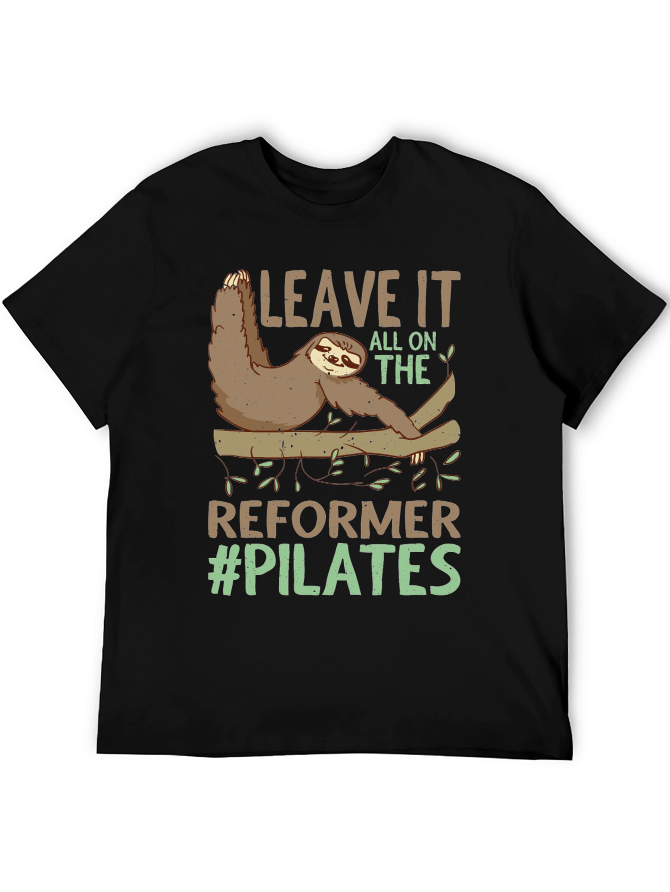 Black Sloth Pilates T-Shirt - Reformer Funny Workout Tee view 5