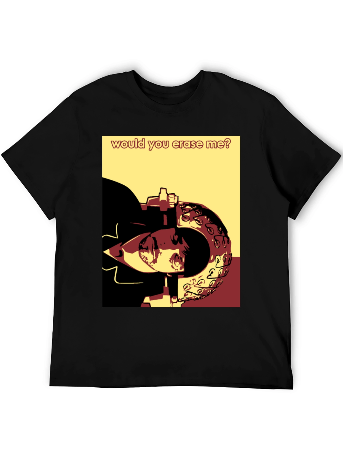Black Would You Erase Me Graphic Tee view 5