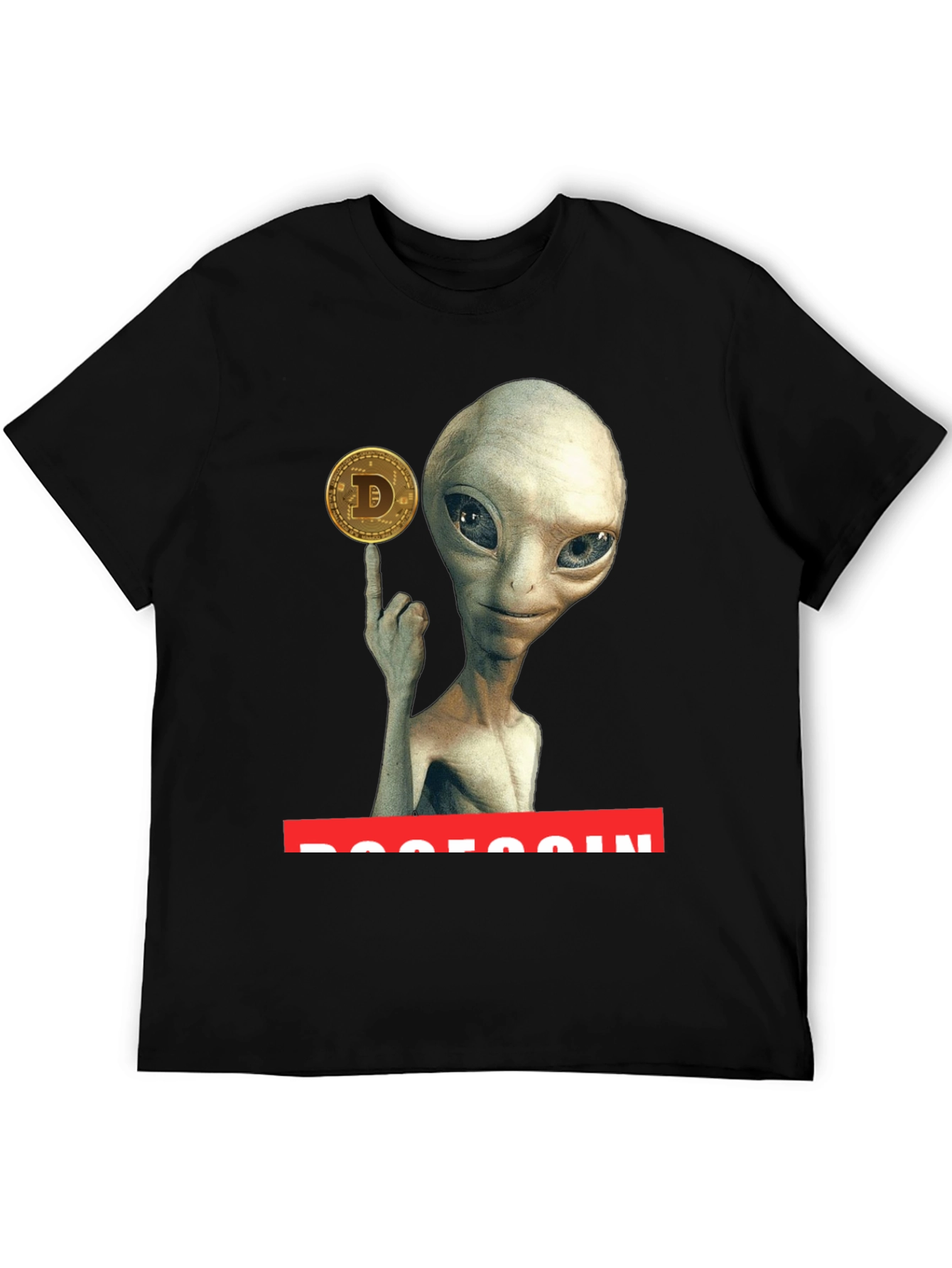 Black Alien Dogecoin T-Shirt - Crypto Tee view 5