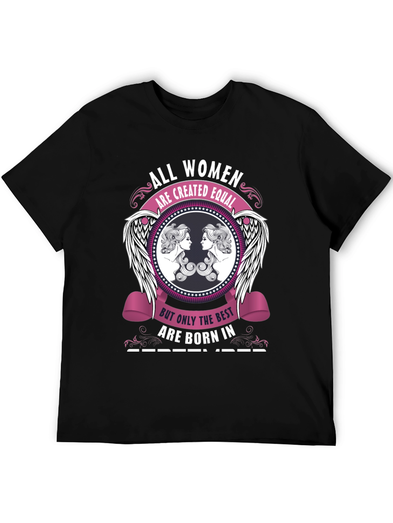Black All Women September Birthday Graphic T-Shirt view 5