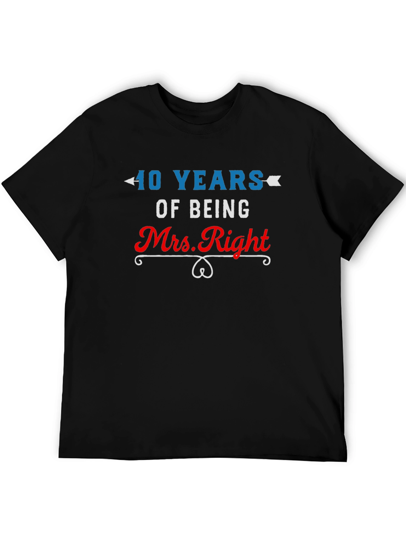 Black 40 Years Mrs. Right Anniversary T-Shirt view 5